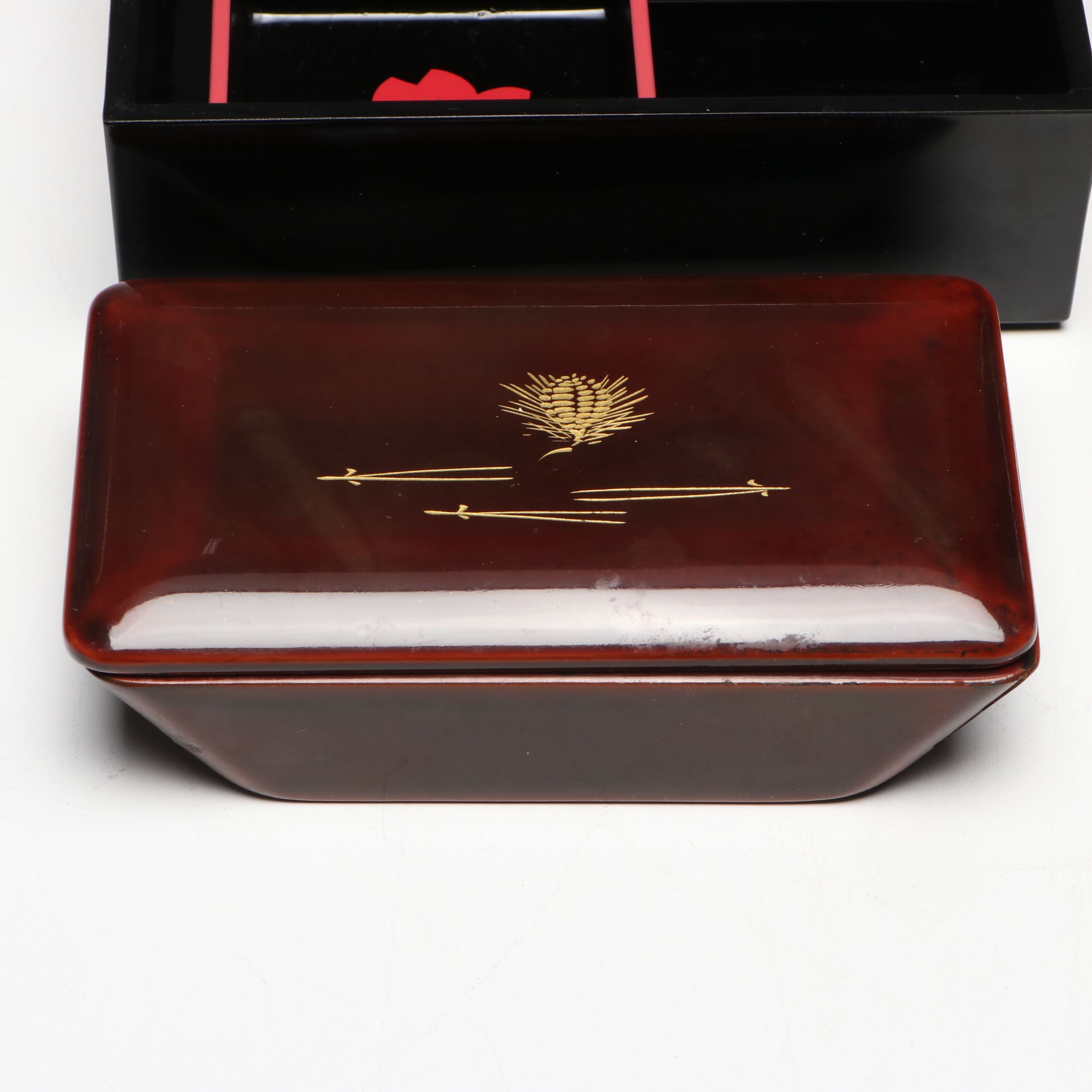 Japanese Style Enameled and Lacquer Decorative Boxes