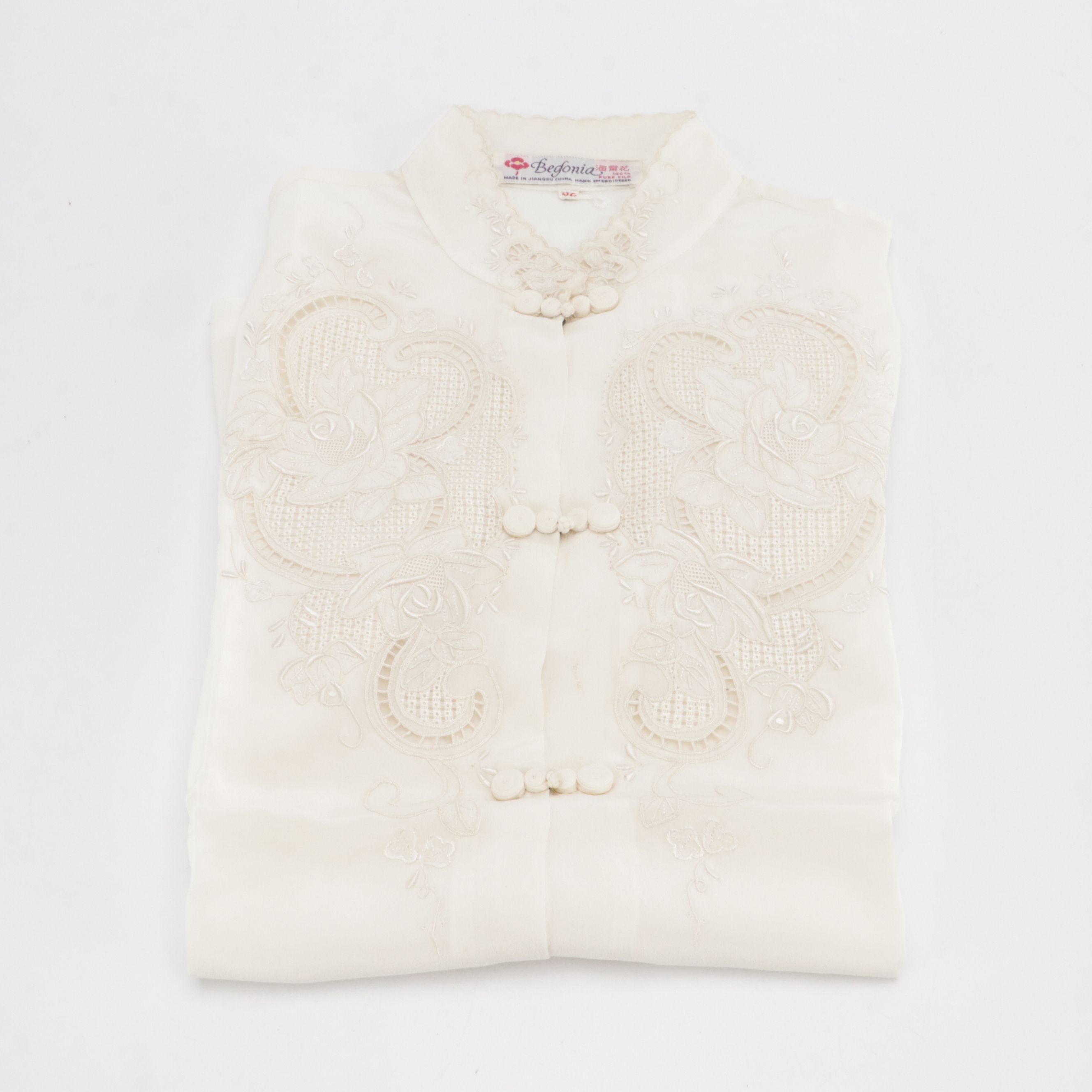 Begonia, Bai Hua, and More Embroidered/Embellished Silk Tops