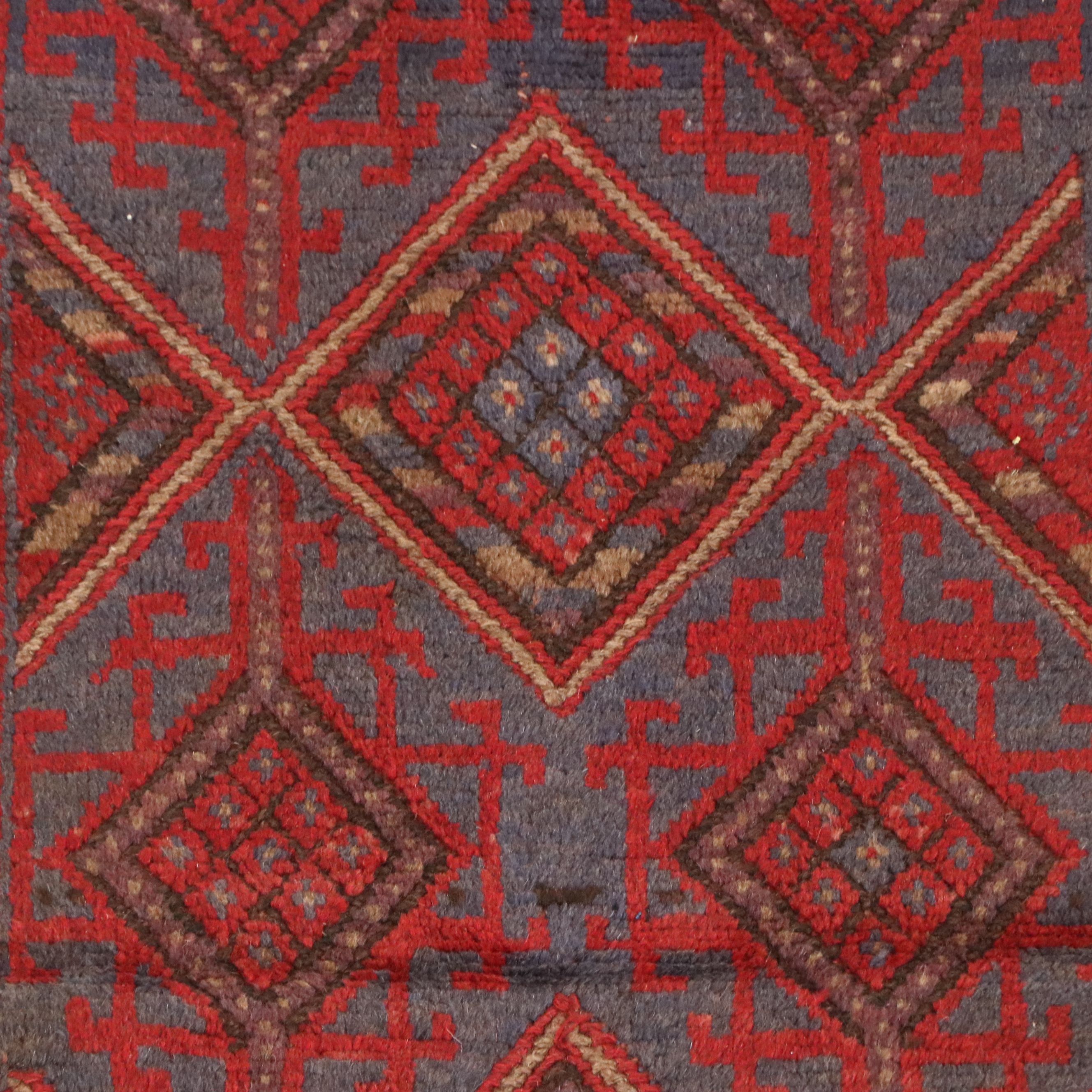 1'11 x 8' Handmade Afghan Mashwani Carpet Runner