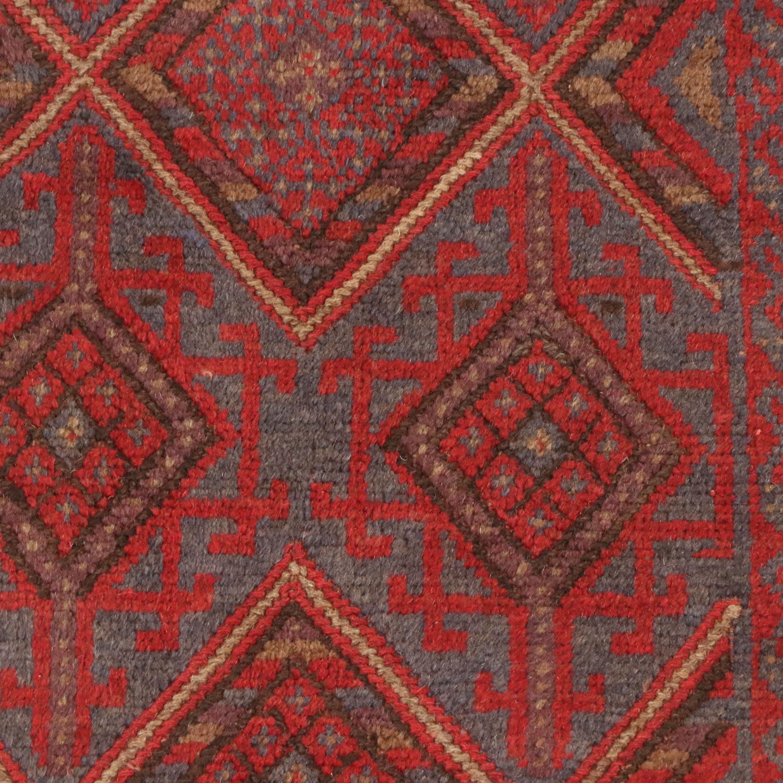 1'11 x 8' Handmade Afghan Mashwani Carpet Runner