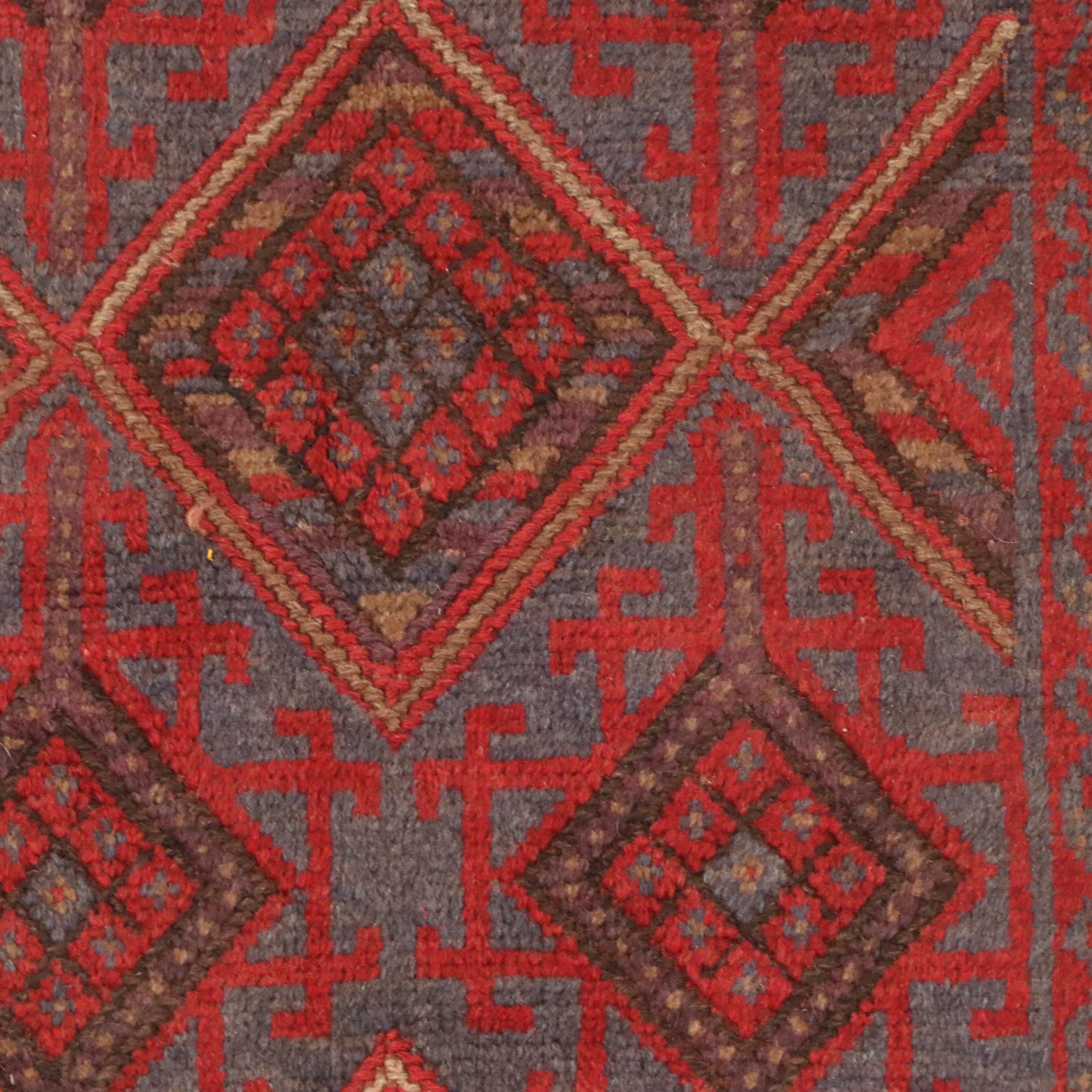 1'11 x 8' Handmade Afghan Mashwani Carpet Runner