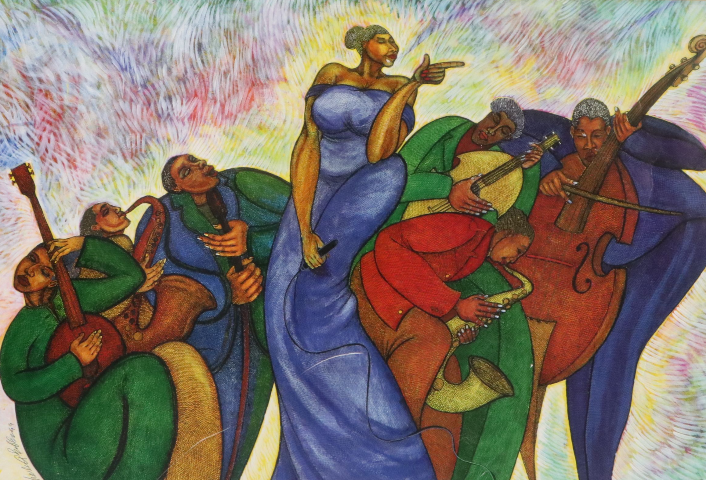 Offset Lithographs Inlcuding "Lady with a Song" After Charles Bibbs