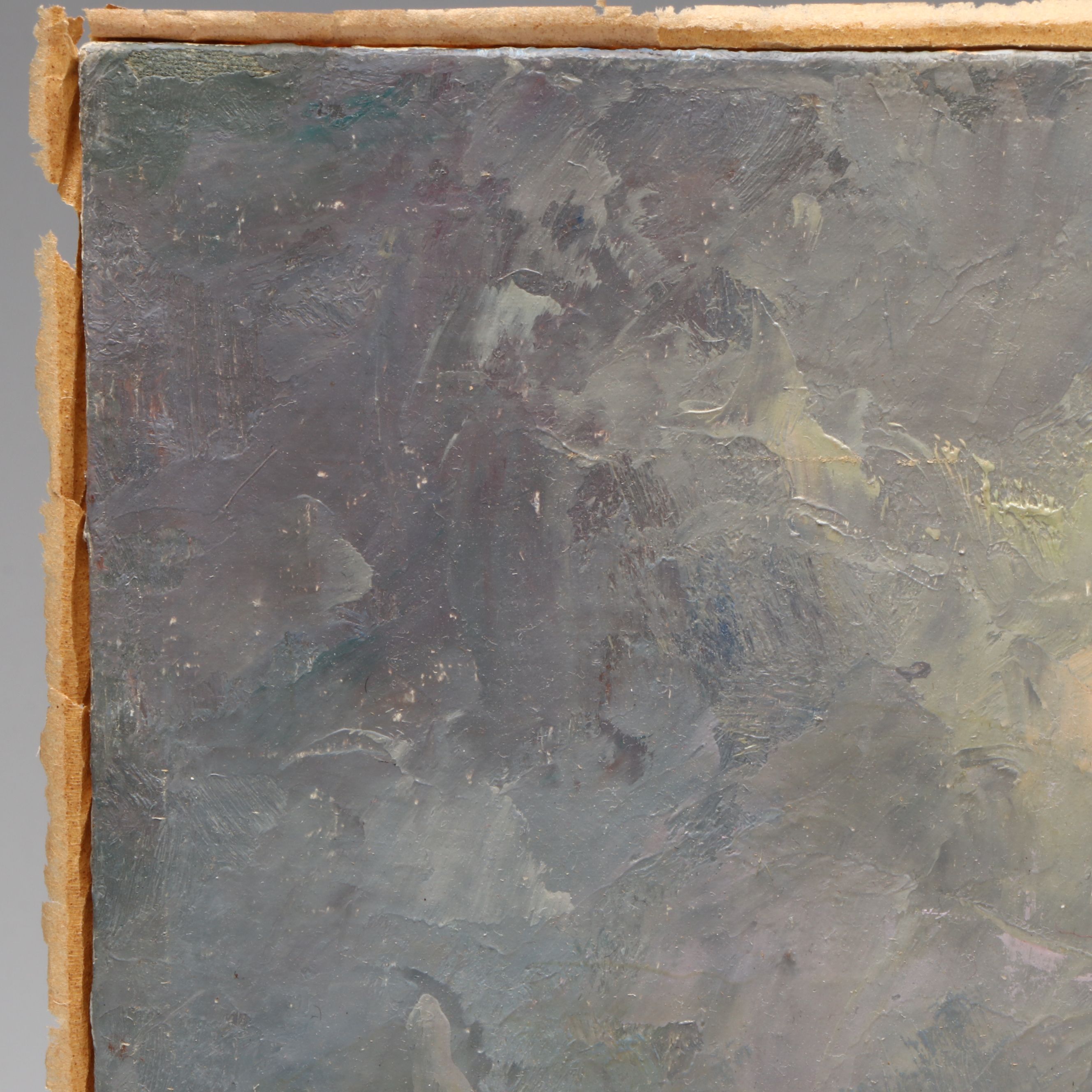 Antique Southern European Coastal Landscape Oil Painting