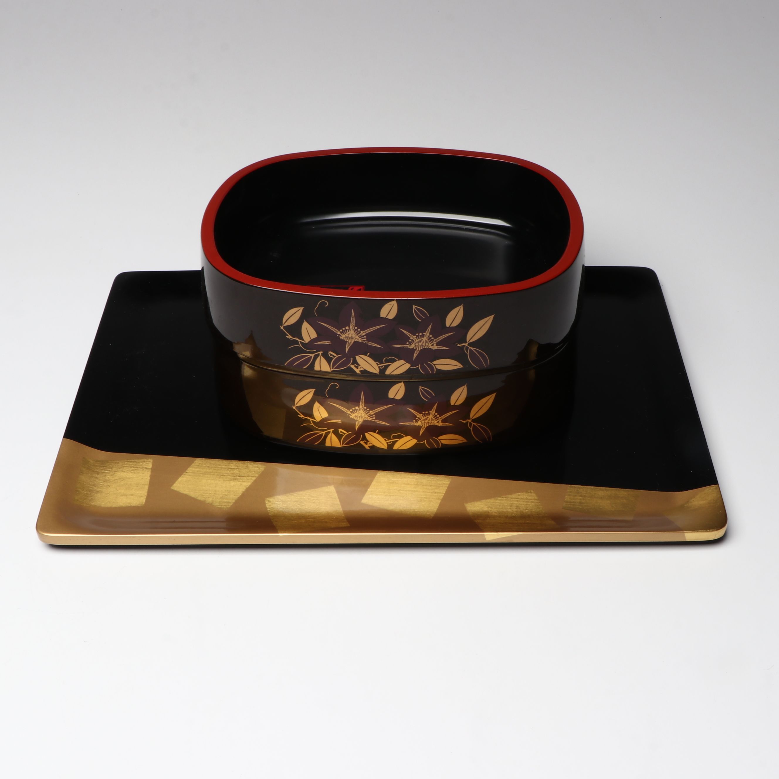 Japanese Red, Black and Gold Lacquerware Trays and More Serveware
