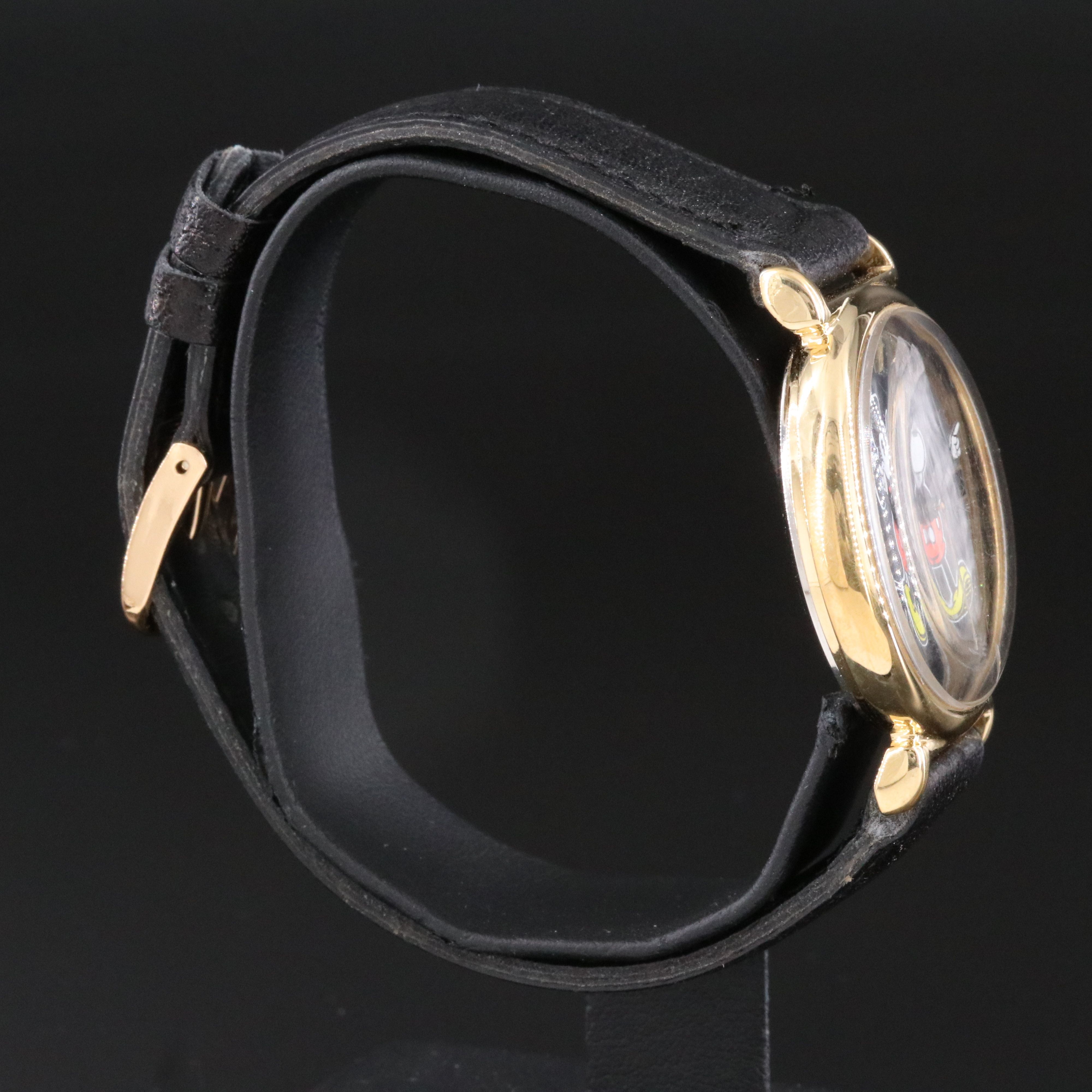 Pulsar Mickey Mouse Black Dial Gold-Tone Quartz Watch