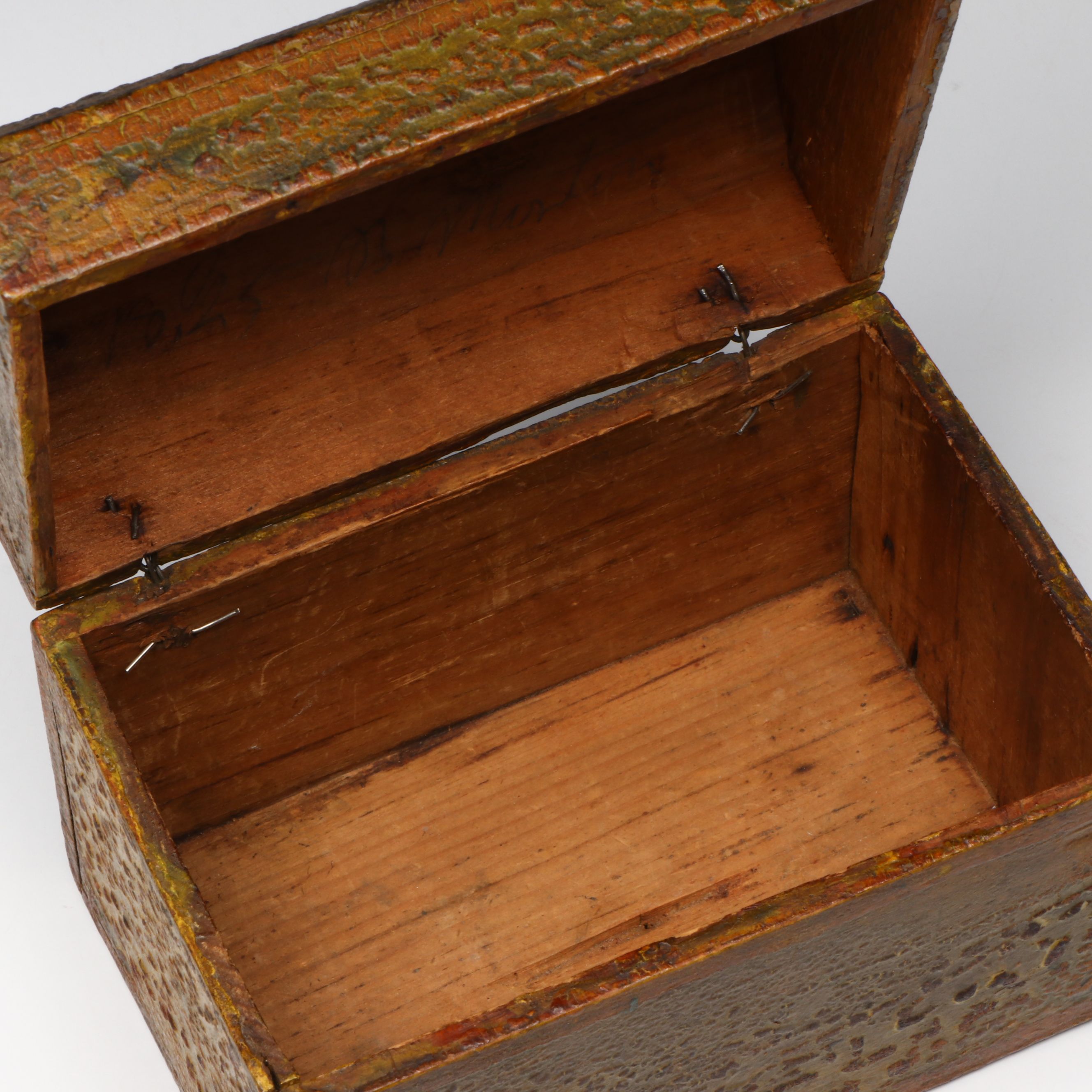 Antique Americana Folk Art Box, Early 19th Century