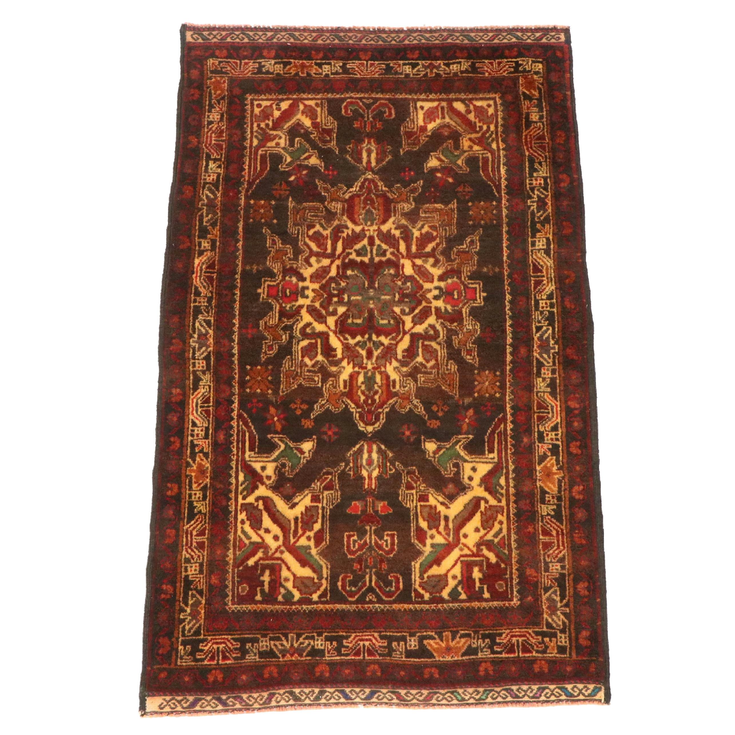 2'10 x 4'10 Hand-Knotted Afghan Baluch Accent Rug