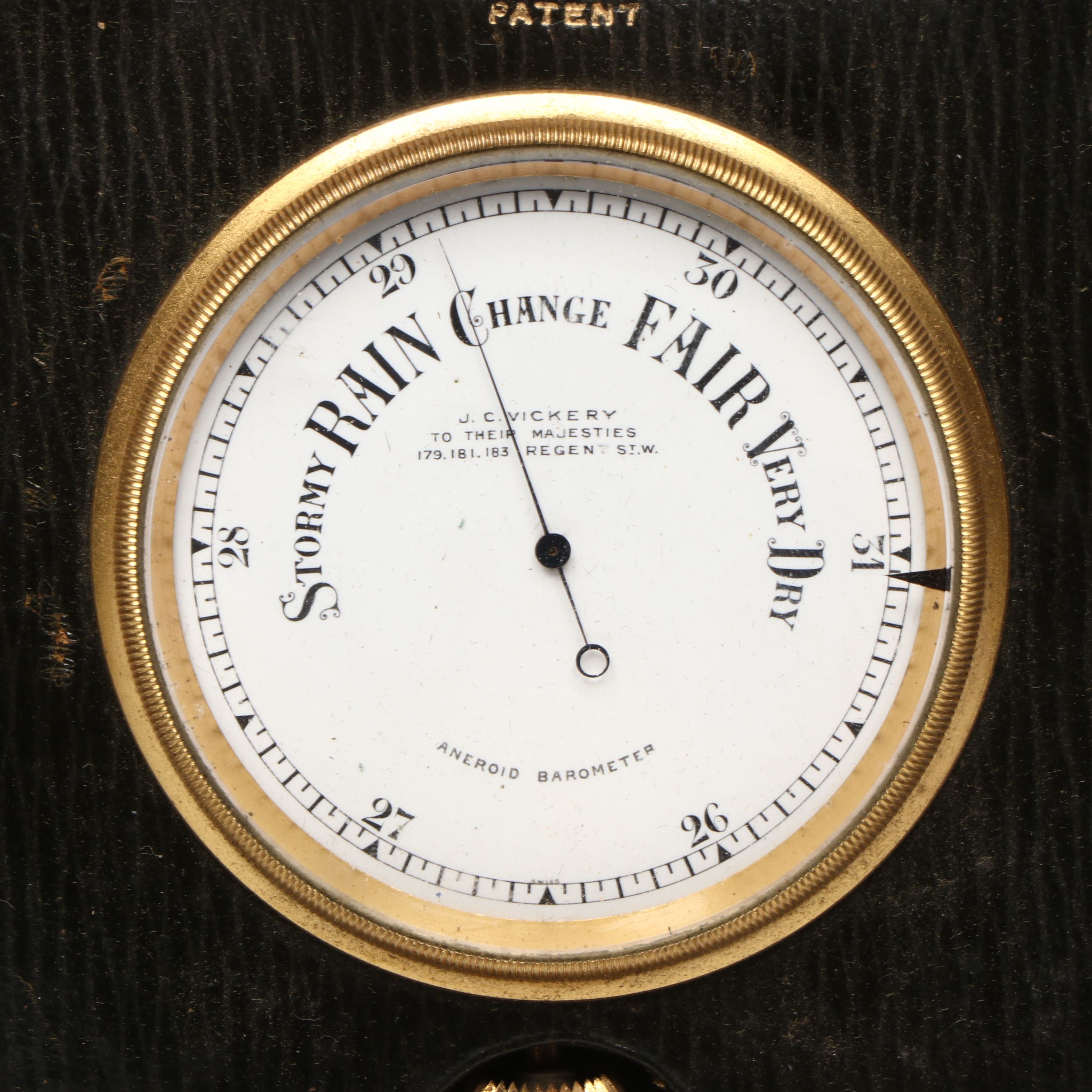 Antique J.C. Vickery English Barometer in Leather Case, Late 19th/Early 20th C.