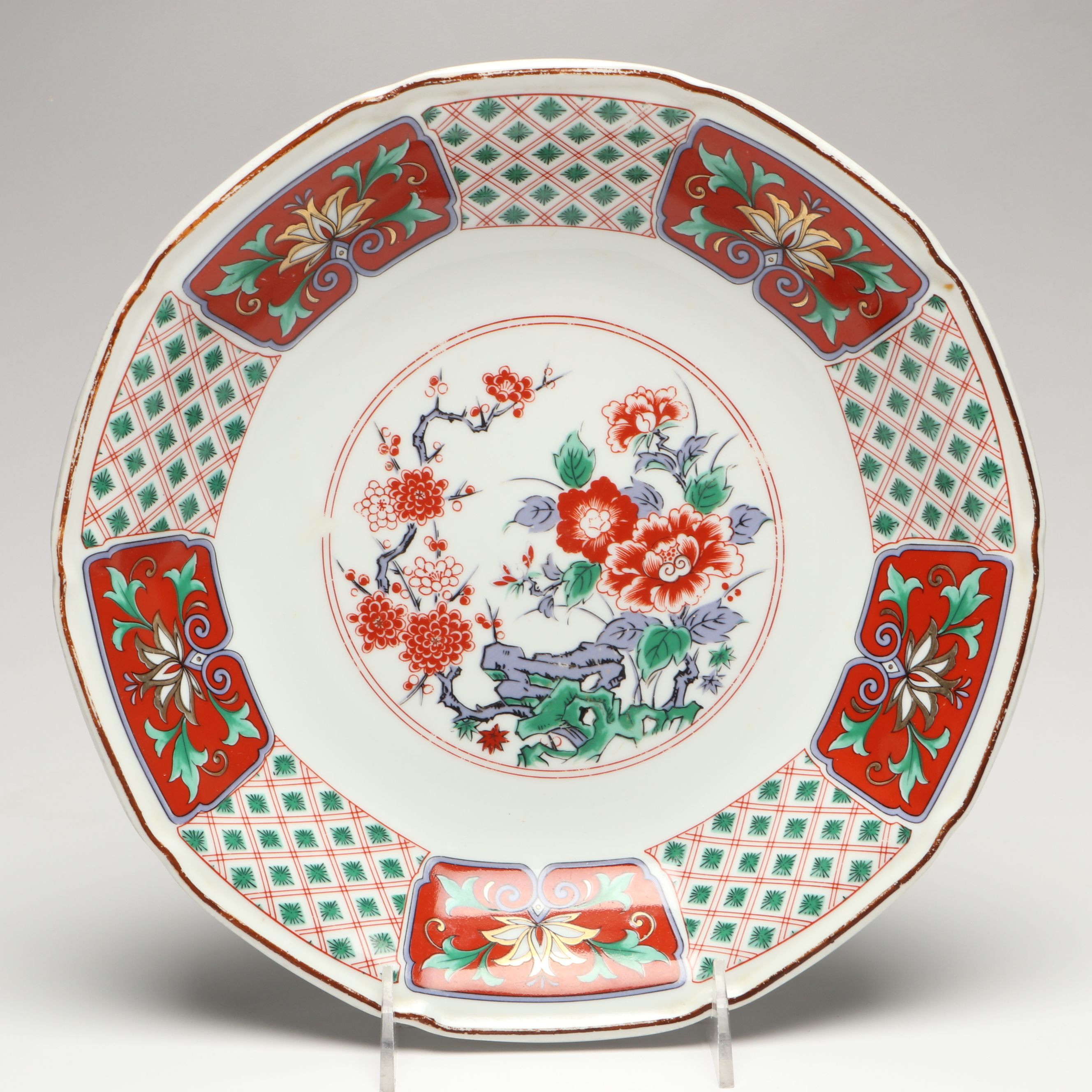 Japanese Imari Porcelain Serving Bowl and Platter