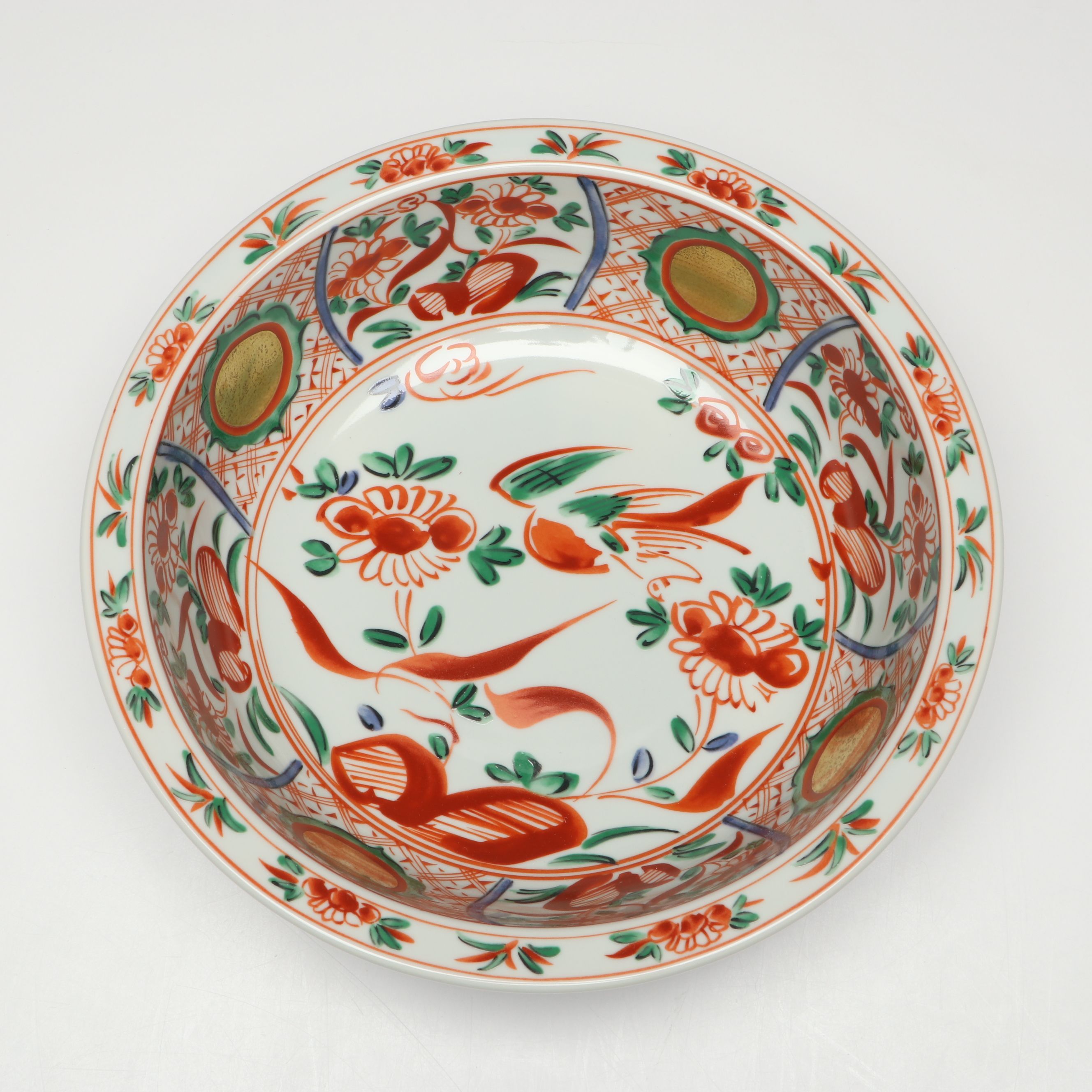 Japanese Imari Porcelain Serving Bowl and Platter