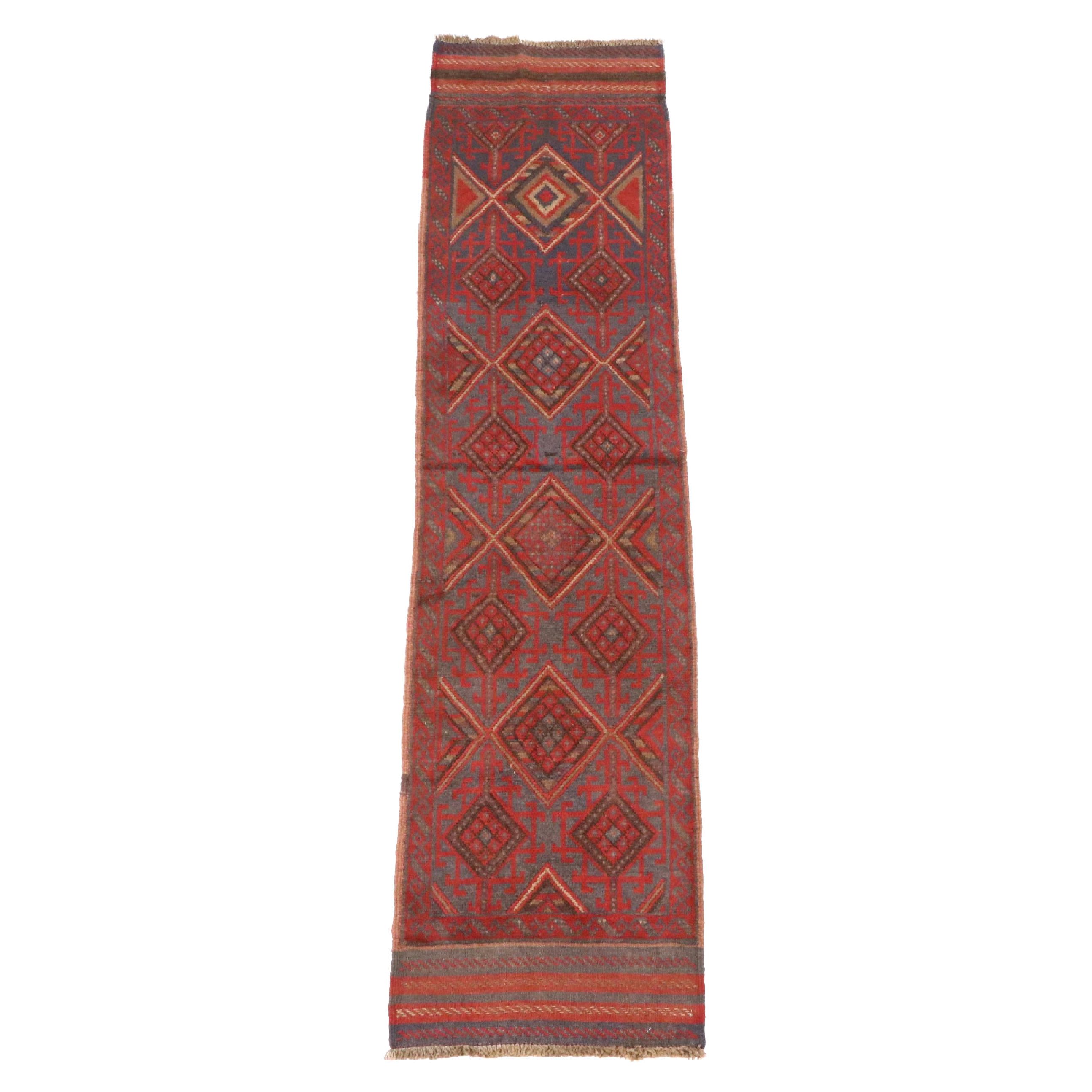 1'11 x 8' Handmade Afghan Mashwani Carpet Runner