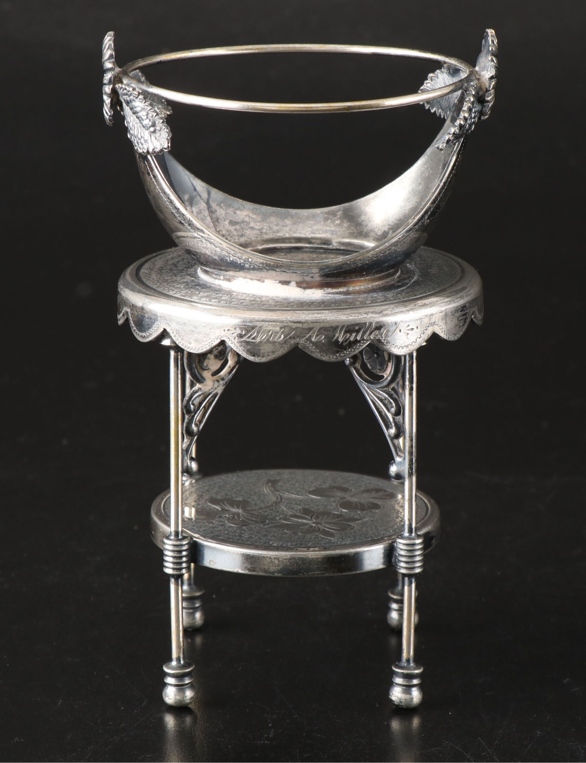 Sterling Handle Carving Set with Other Victorian Style Silver Plate Serveware