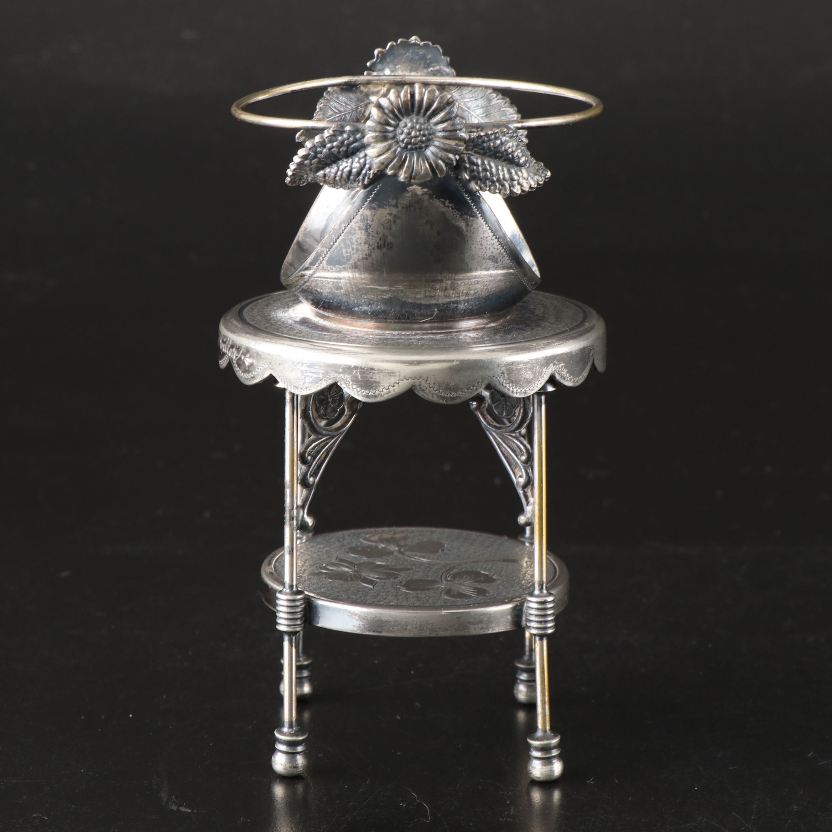 Sterling Handle Carving Set with Other Victorian Style Silver Plate Serveware