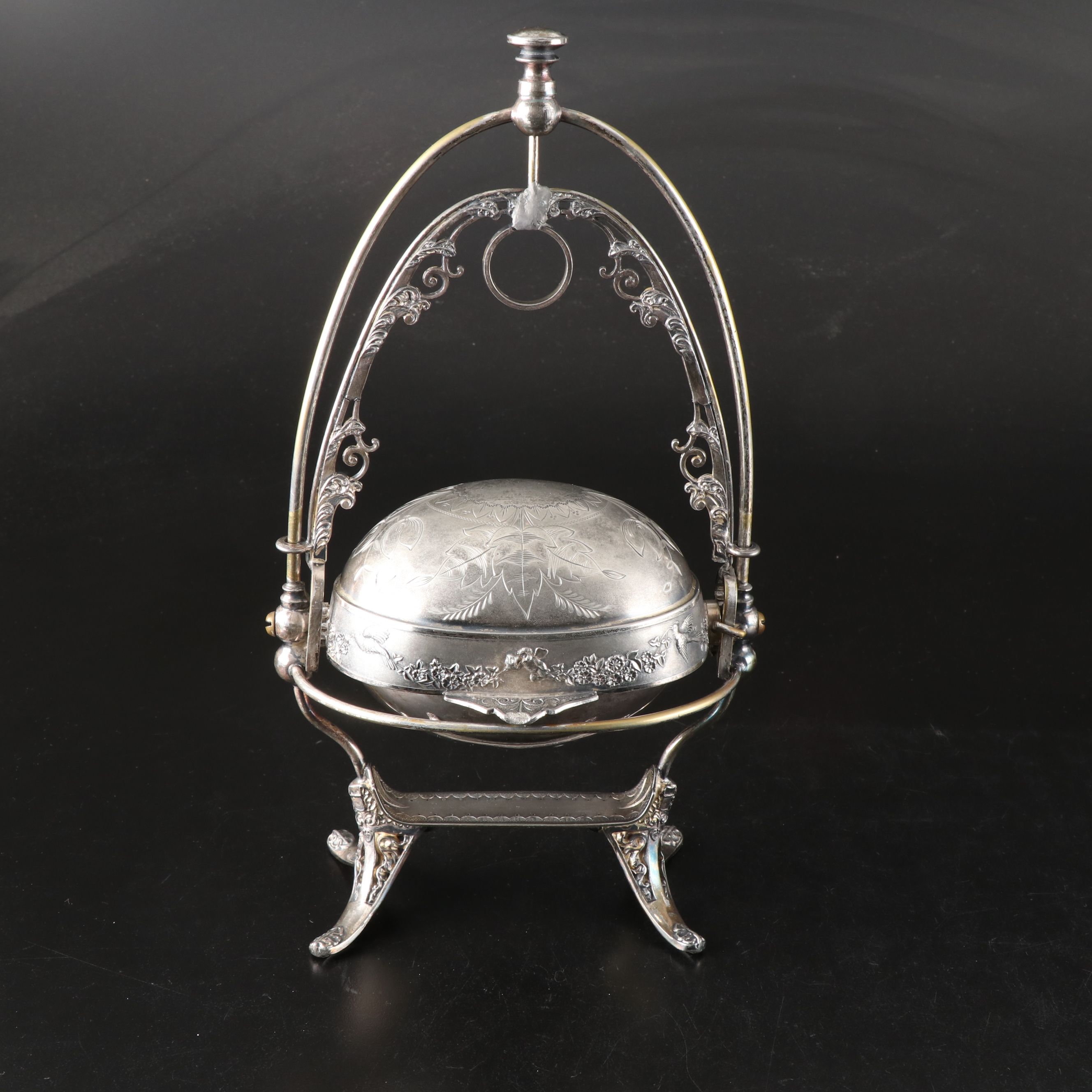 Sterling Handle Carving Set with Other Victorian Style Silver Plate Serveware