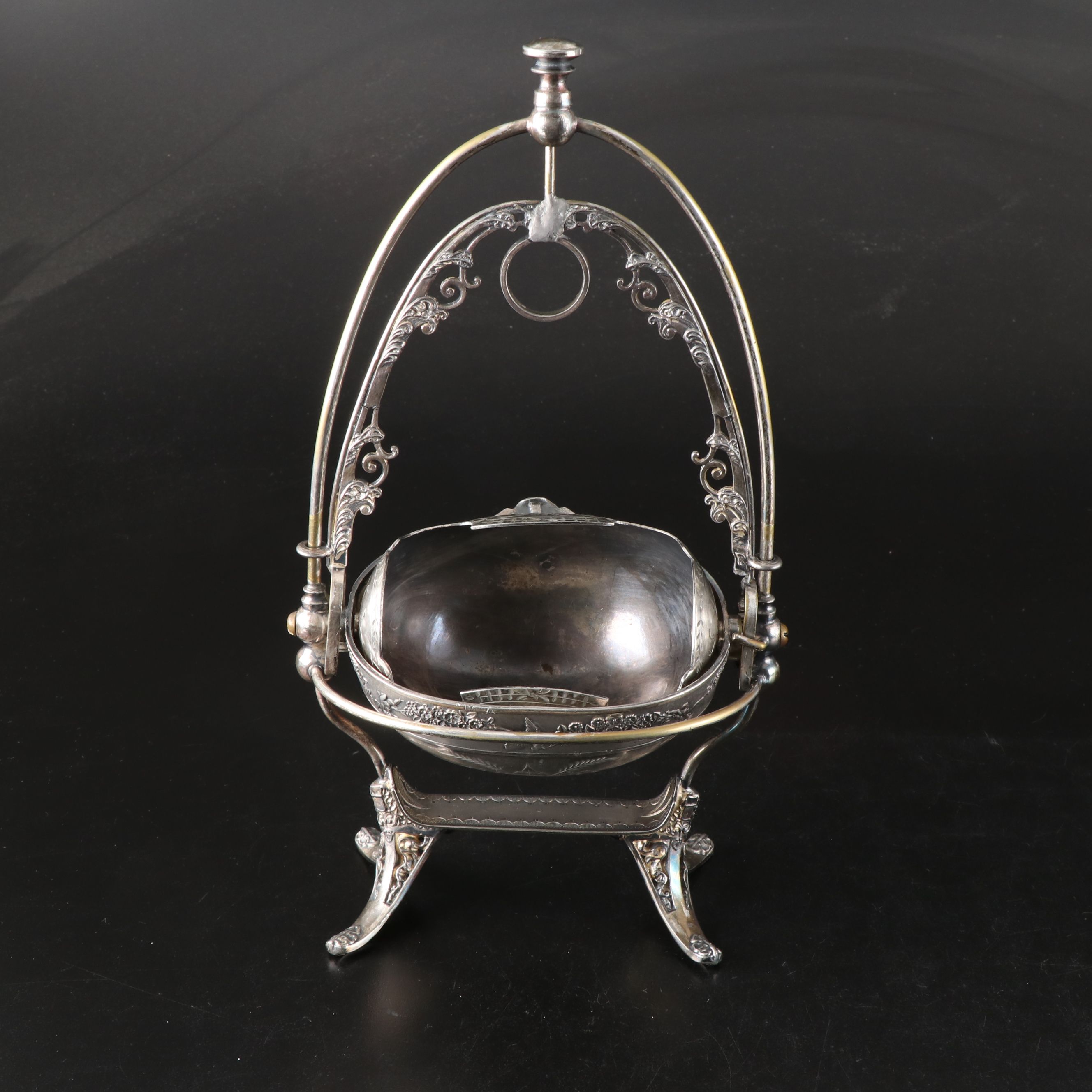 Sterling Handle Carving Set with Other Victorian Style Silver Plate Serveware