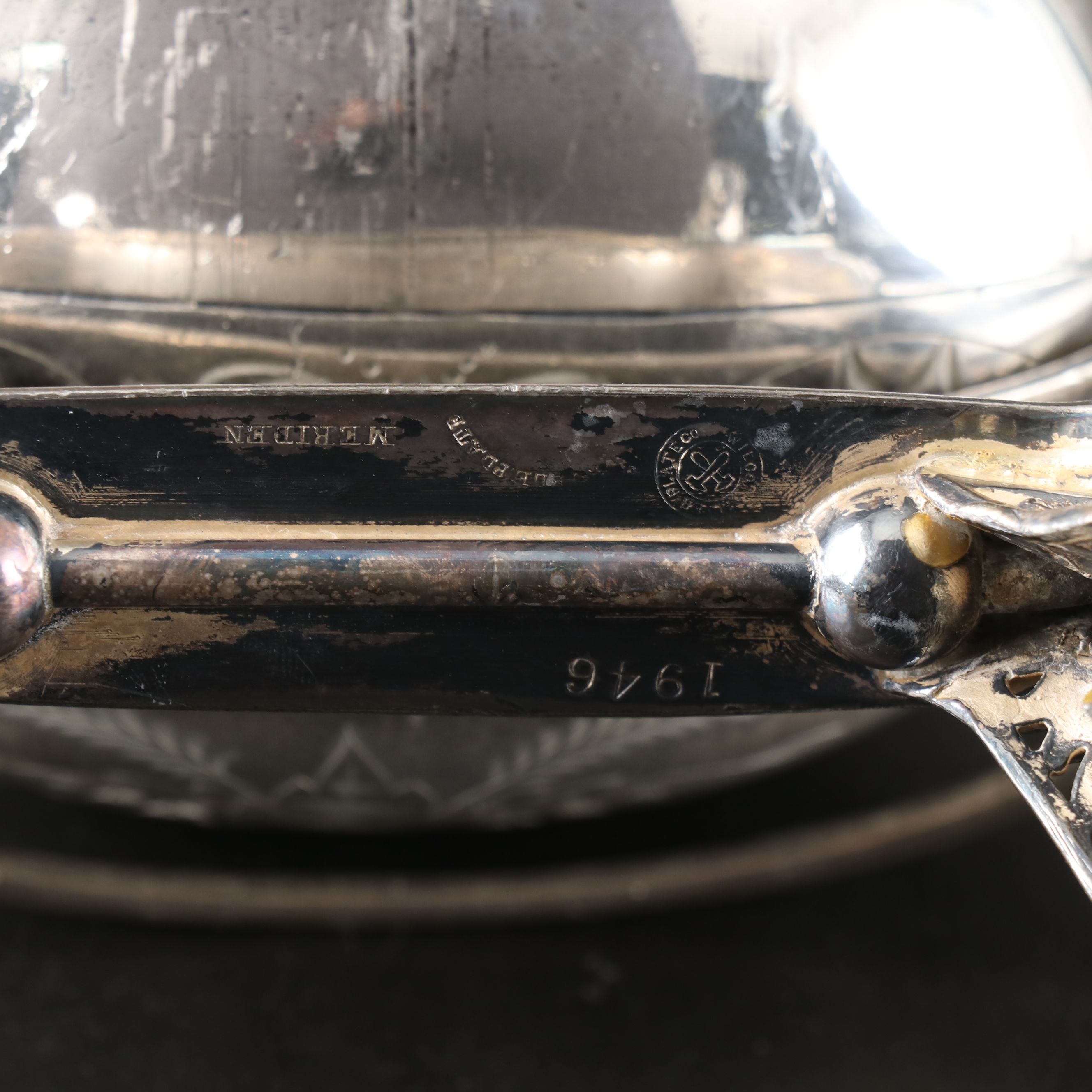 Sterling Handle Carving Set with Other Victorian Style Silver Plate Serveware