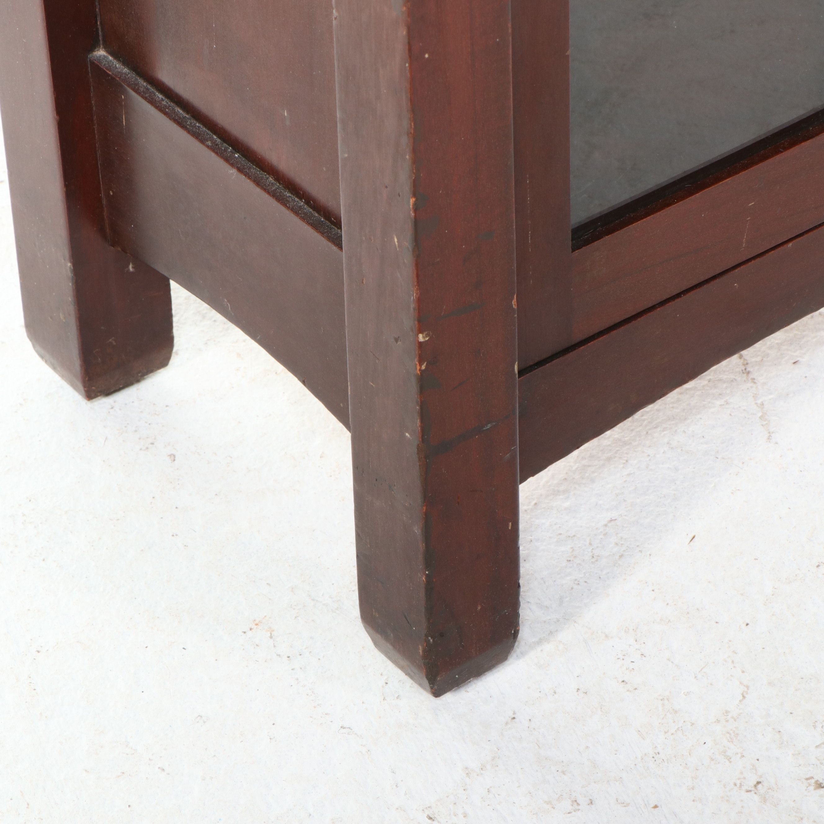 Walnut Arts and Crafts Glazed Bookcase, Early to Mid-20th Century