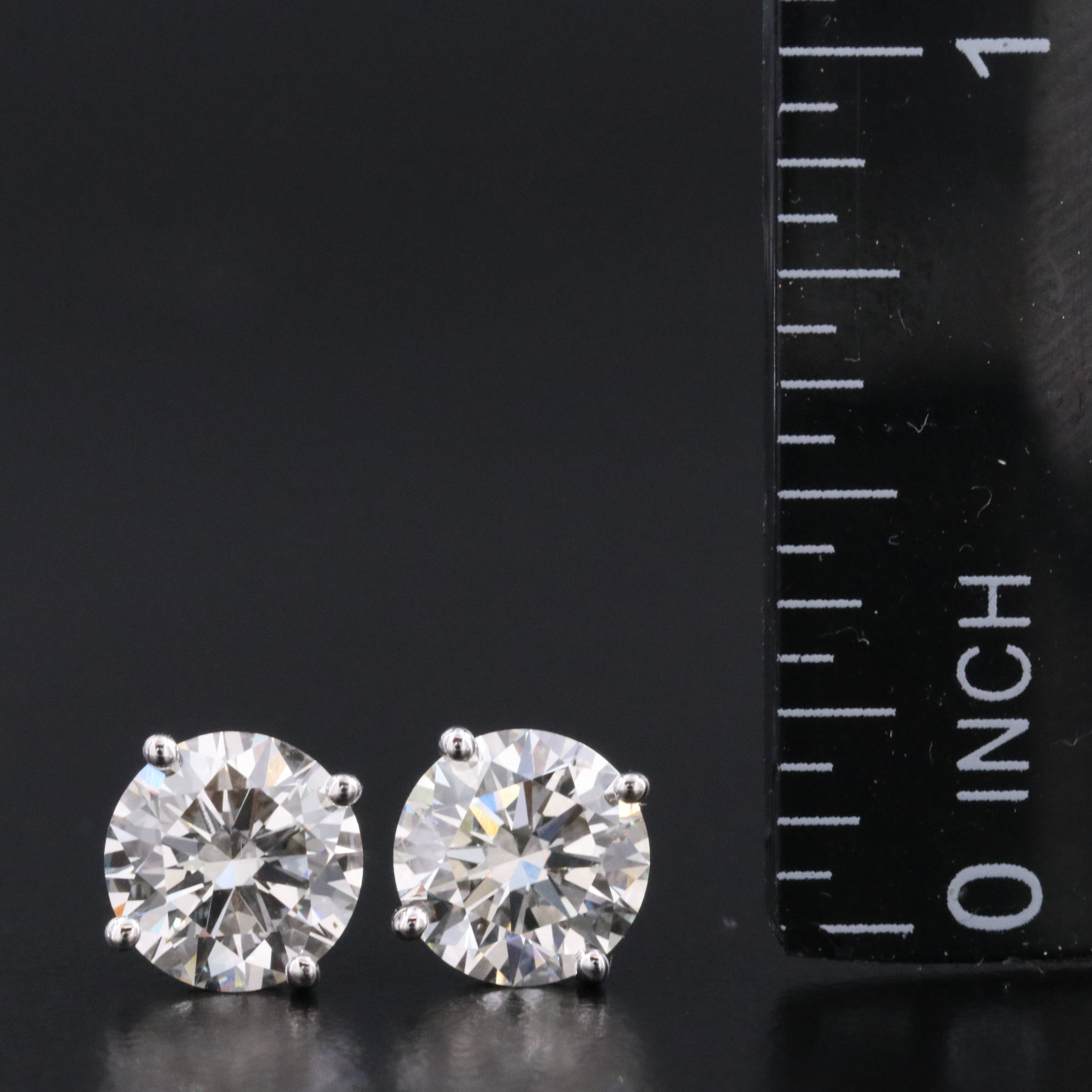 18K 3.02 CTW Lab Grown Diamond Stud Earrings with Online IGI Reports