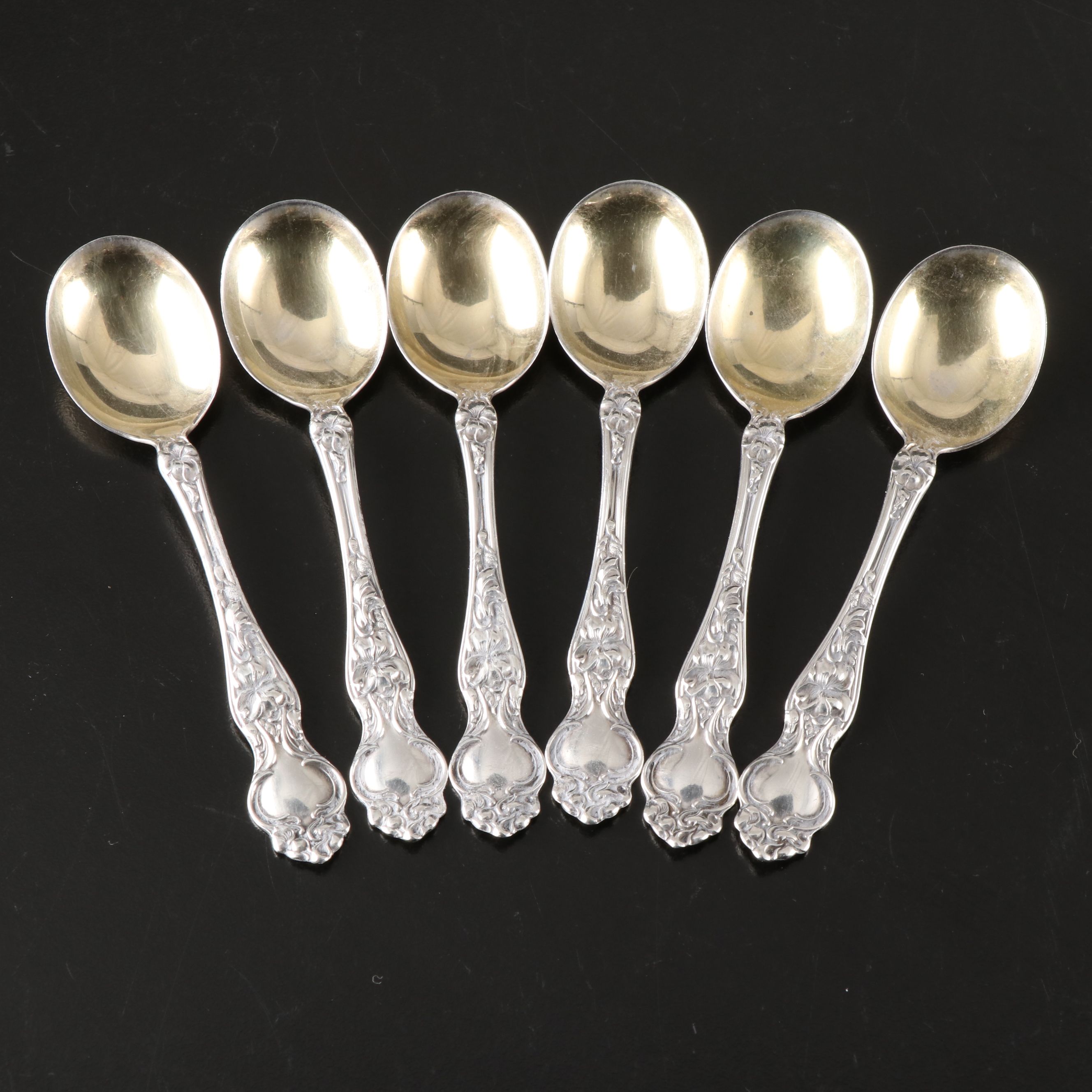 R. Wallace & Sons Gold Wash Sterling Silver Demitasse Spoons