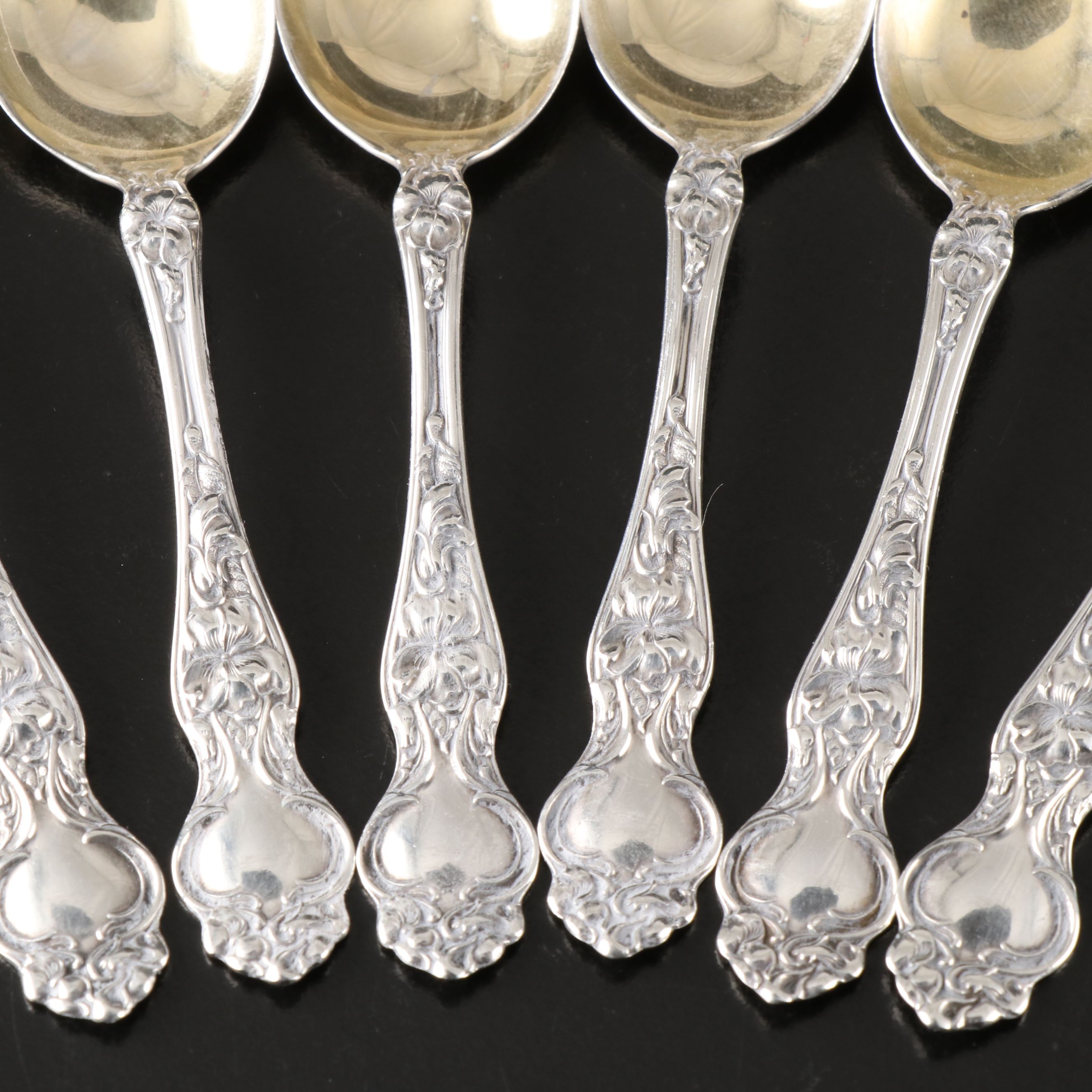R. Wallace & Sons Gold Wash Sterling Silver Demitasse Spoons