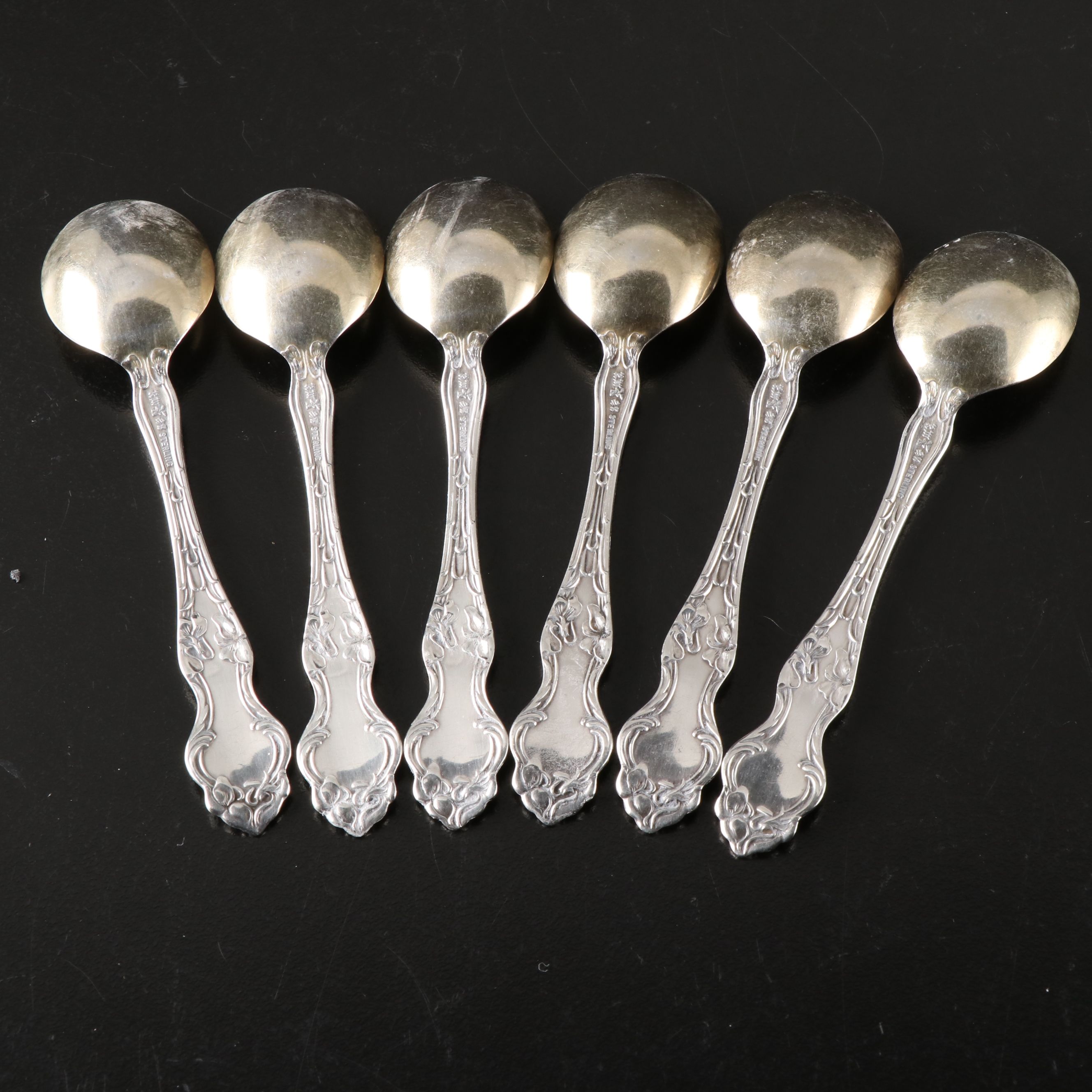 R. Wallace & Sons Gold Wash Sterling Silver Demitasse Spoons