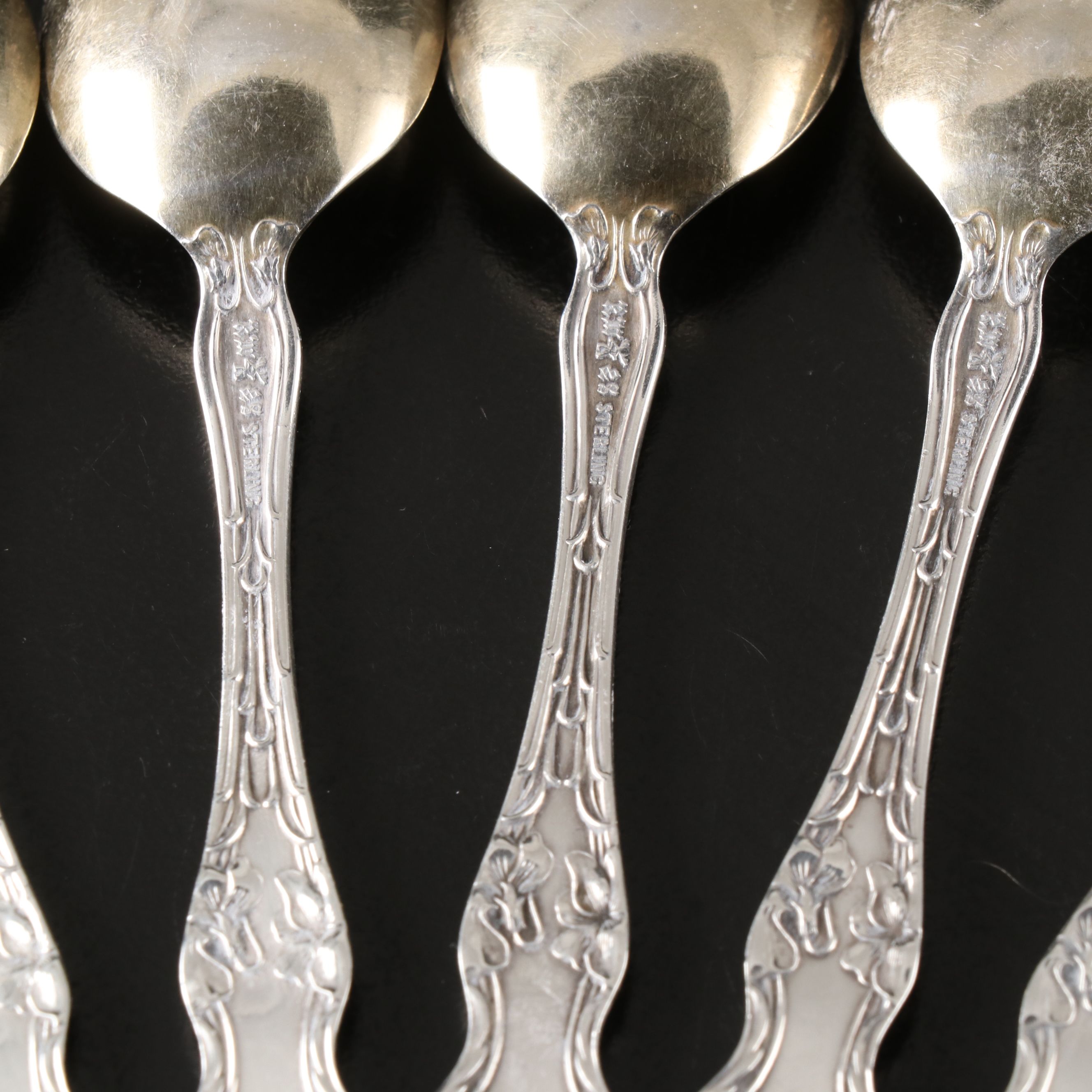 R. Wallace & Sons Gold Wash Sterling Silver Demitasse Spoons