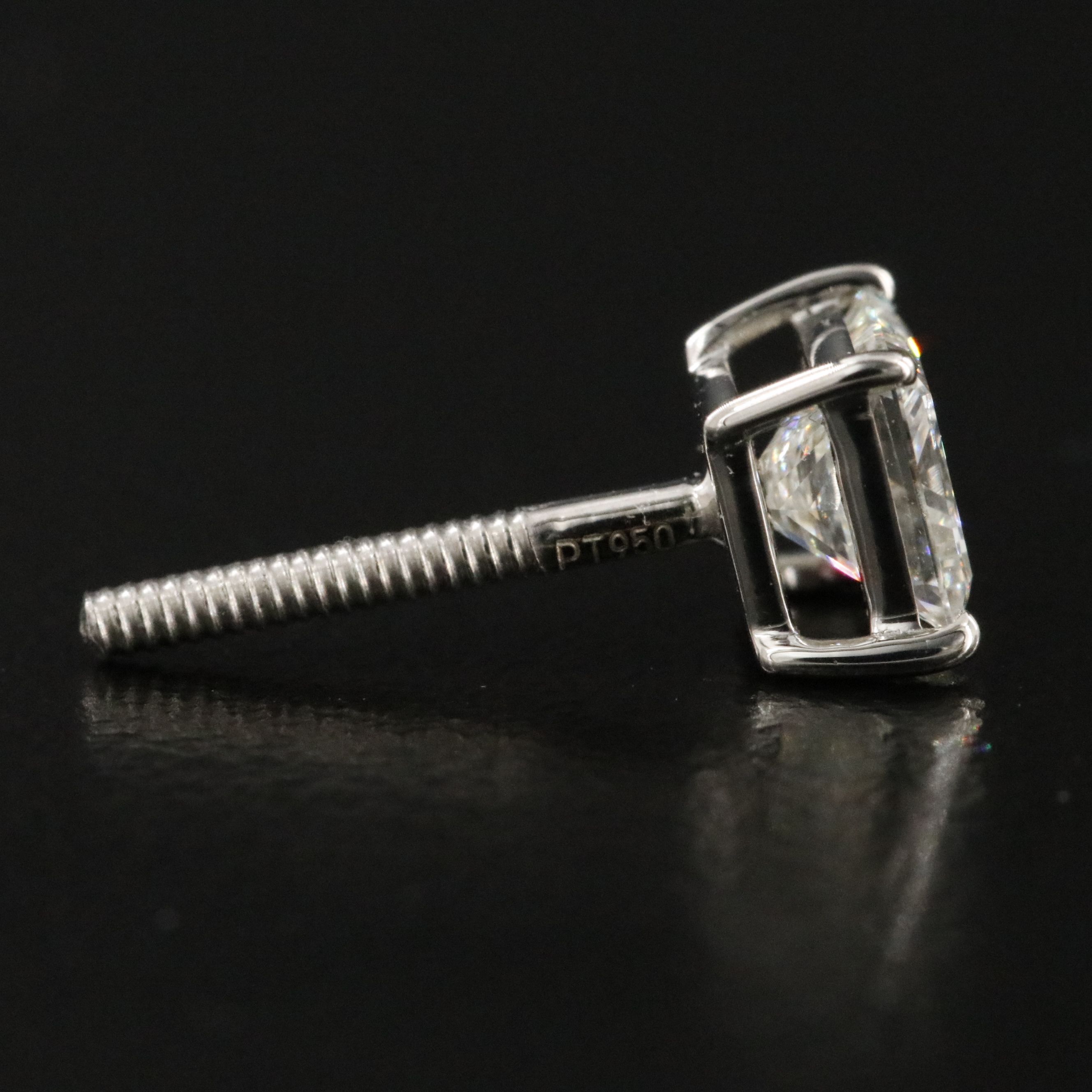 Platinum 1.00 CTW Diamond Solitaire Earrings with GIA Reports