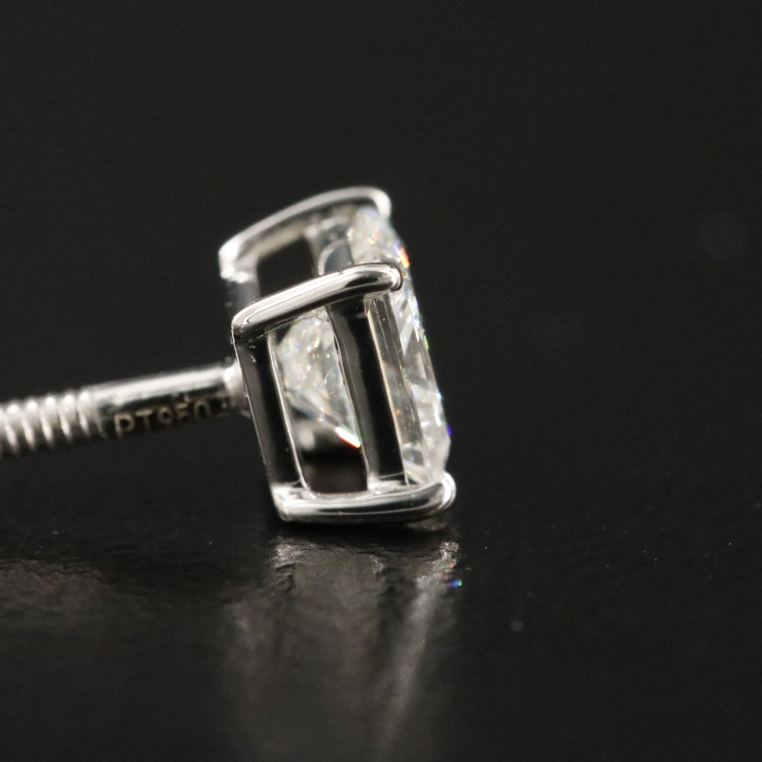 Platinum 1.00 CTW Diamond Solitaire Earrings with GIA Reports