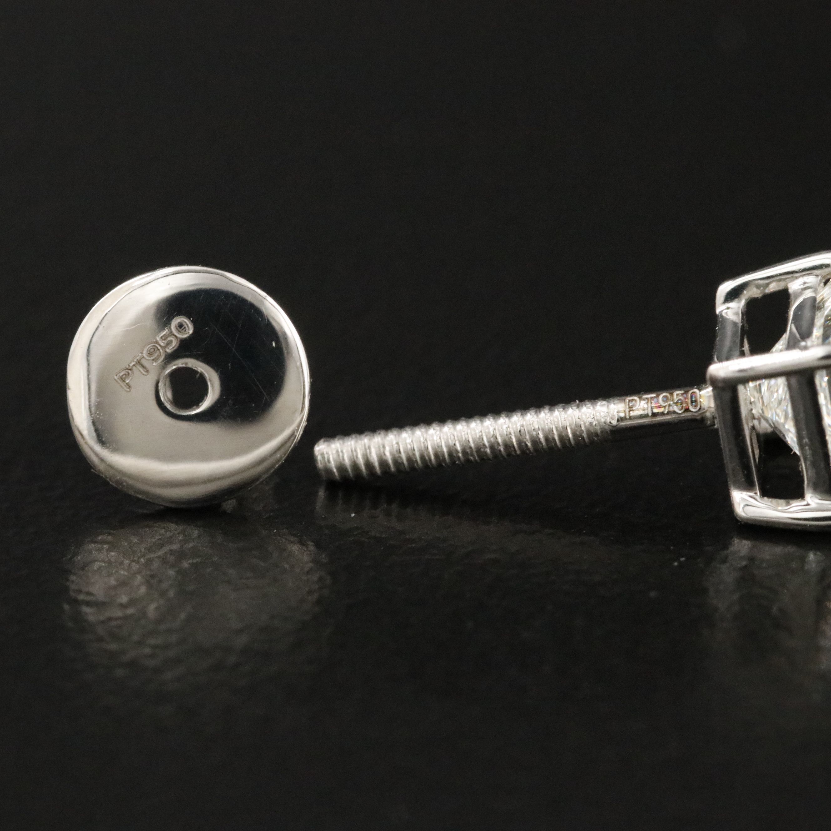 Platinum 1.00 CTW Diamond Solitaire Earrings with GIA Reports