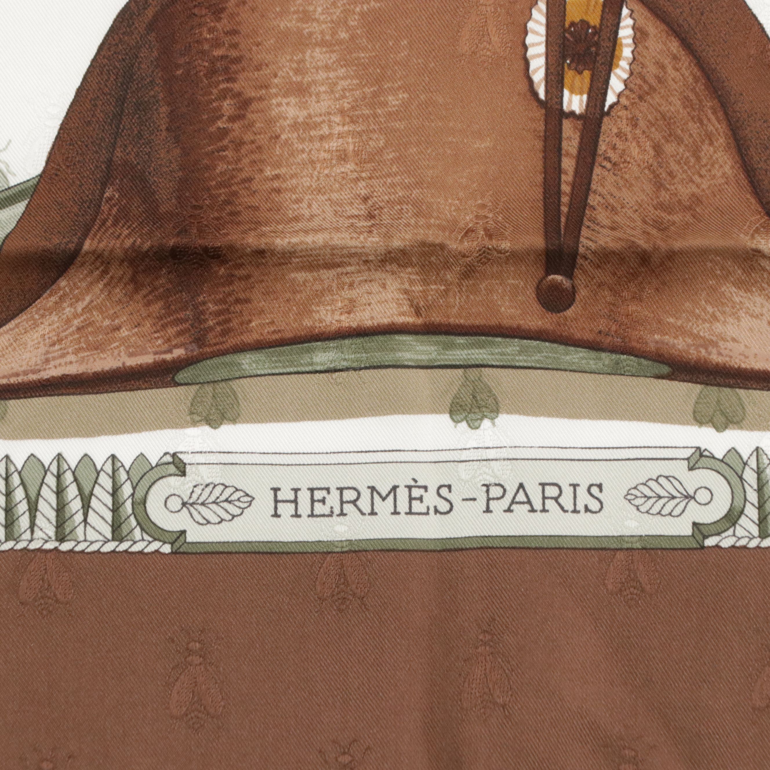 Hermès "Napoléon" Silk Jacquard Scarf 90