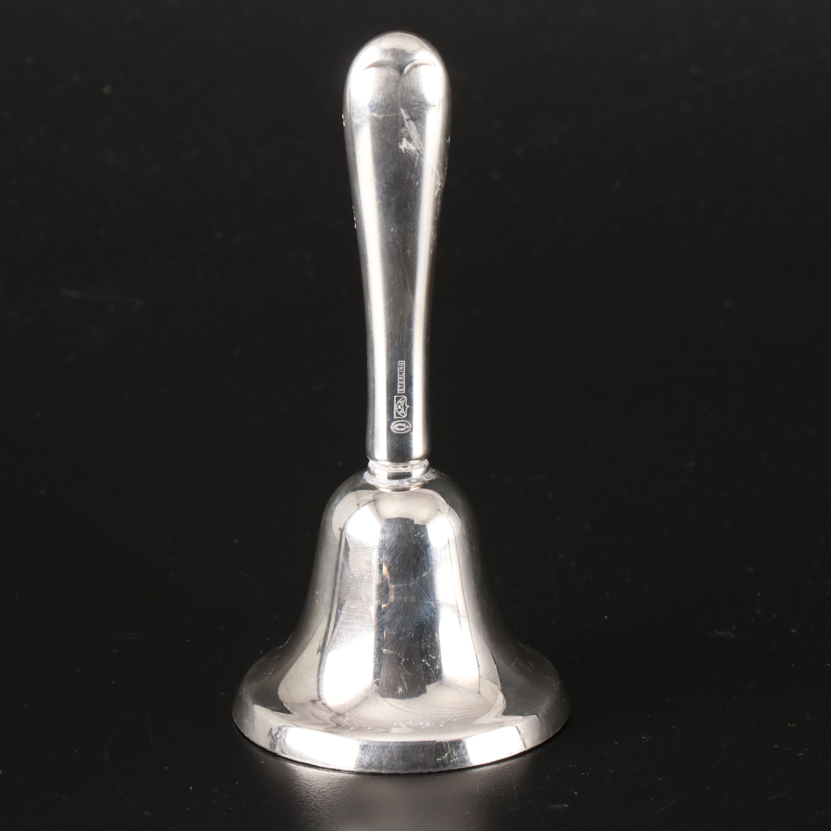 Tuttle Sterling Silver Handle Dinner Bell, 1969-1974