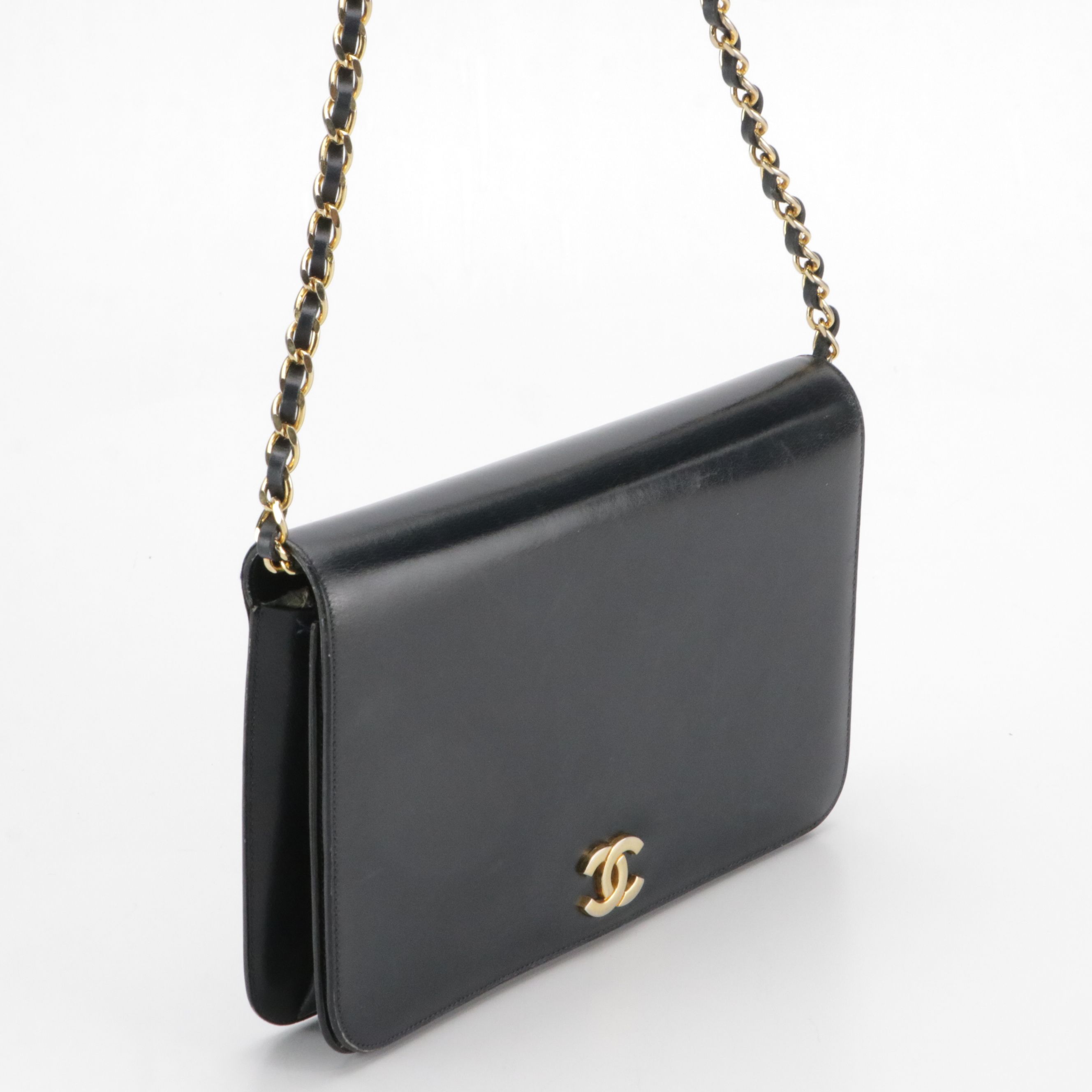 Chanel Navy Blue Single Flap Clutch Purse