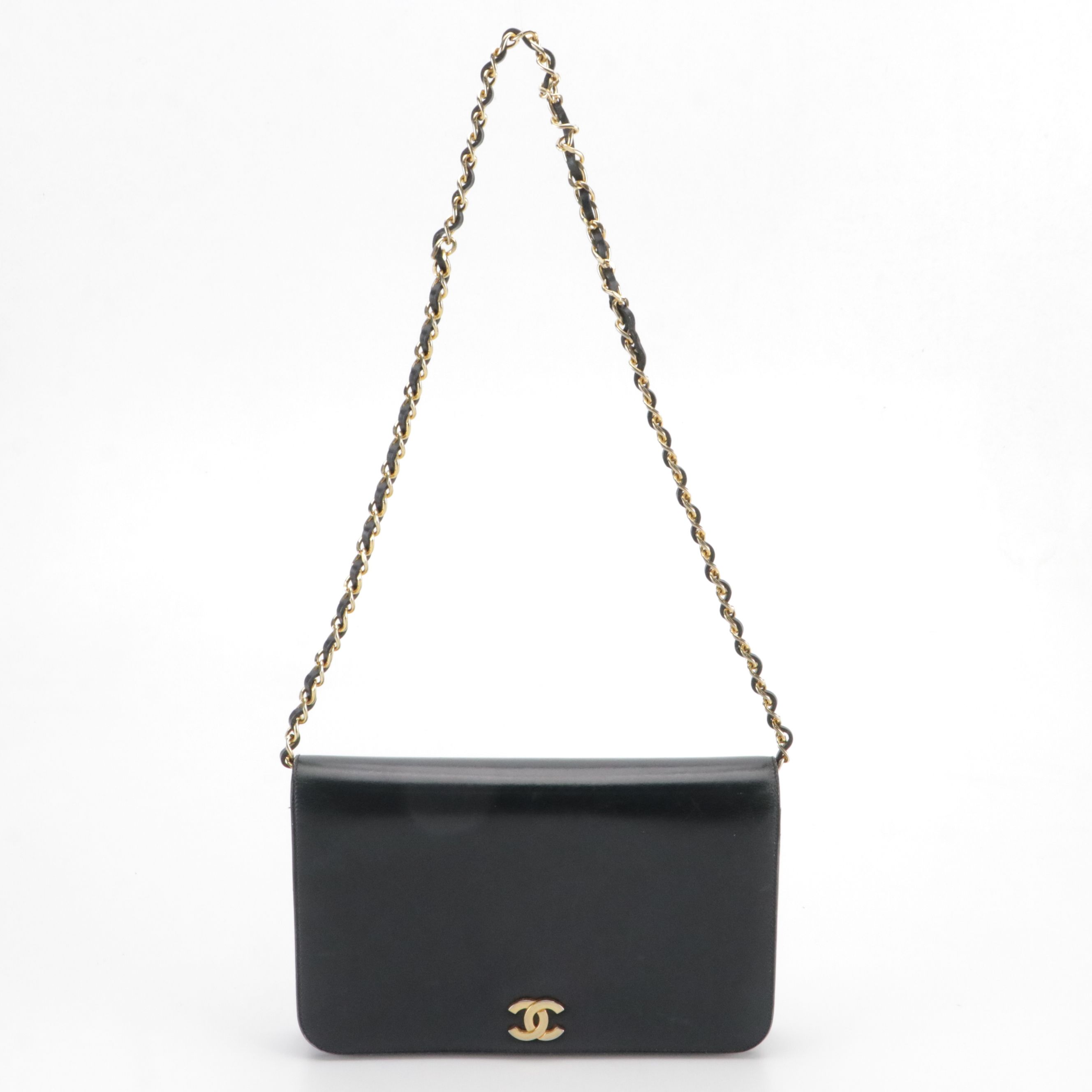 Chanel Navy Blue Single Flap Clutch Purse