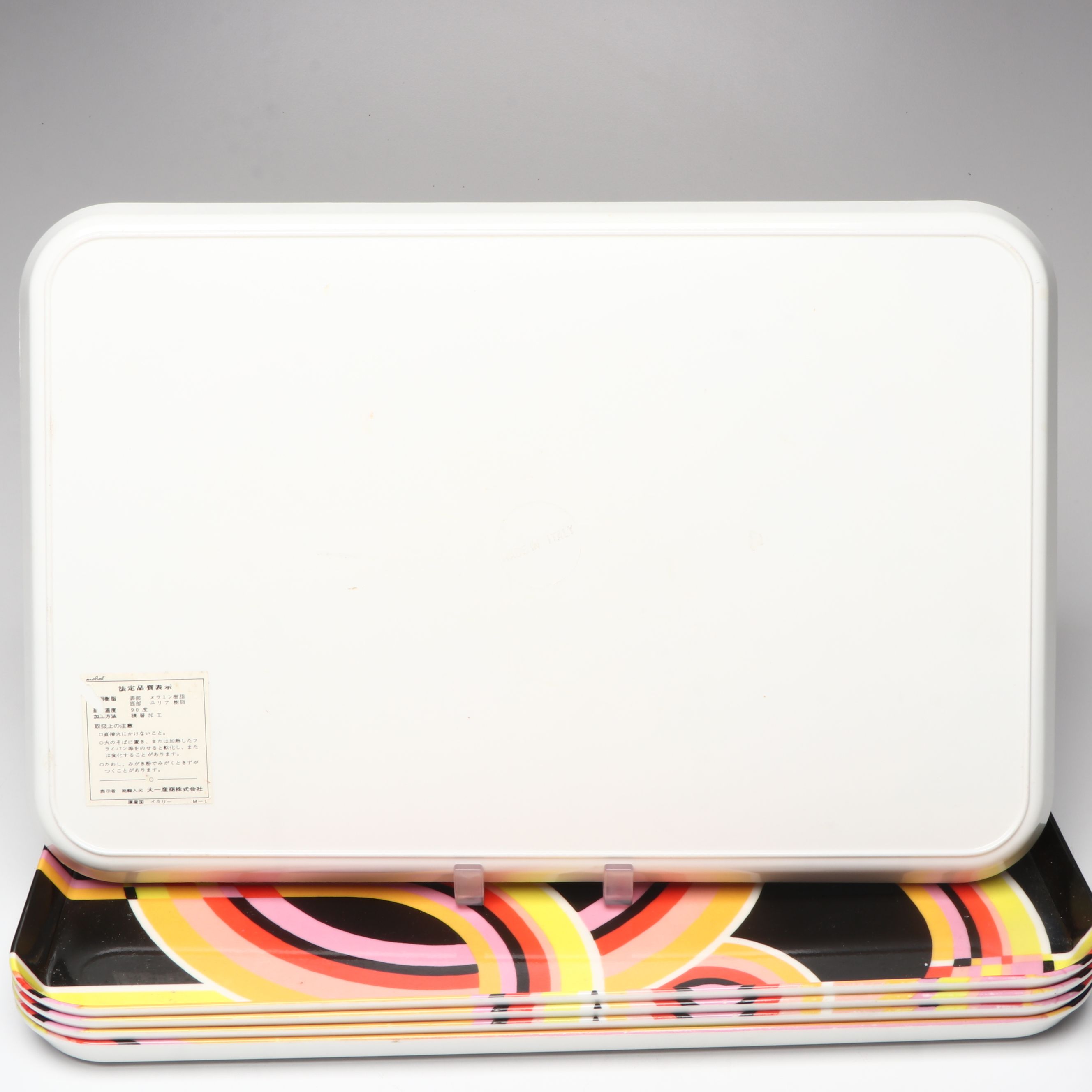 Luciana Roselli Retro Melamine Serving Trays with Acrylic Champagne Bucket