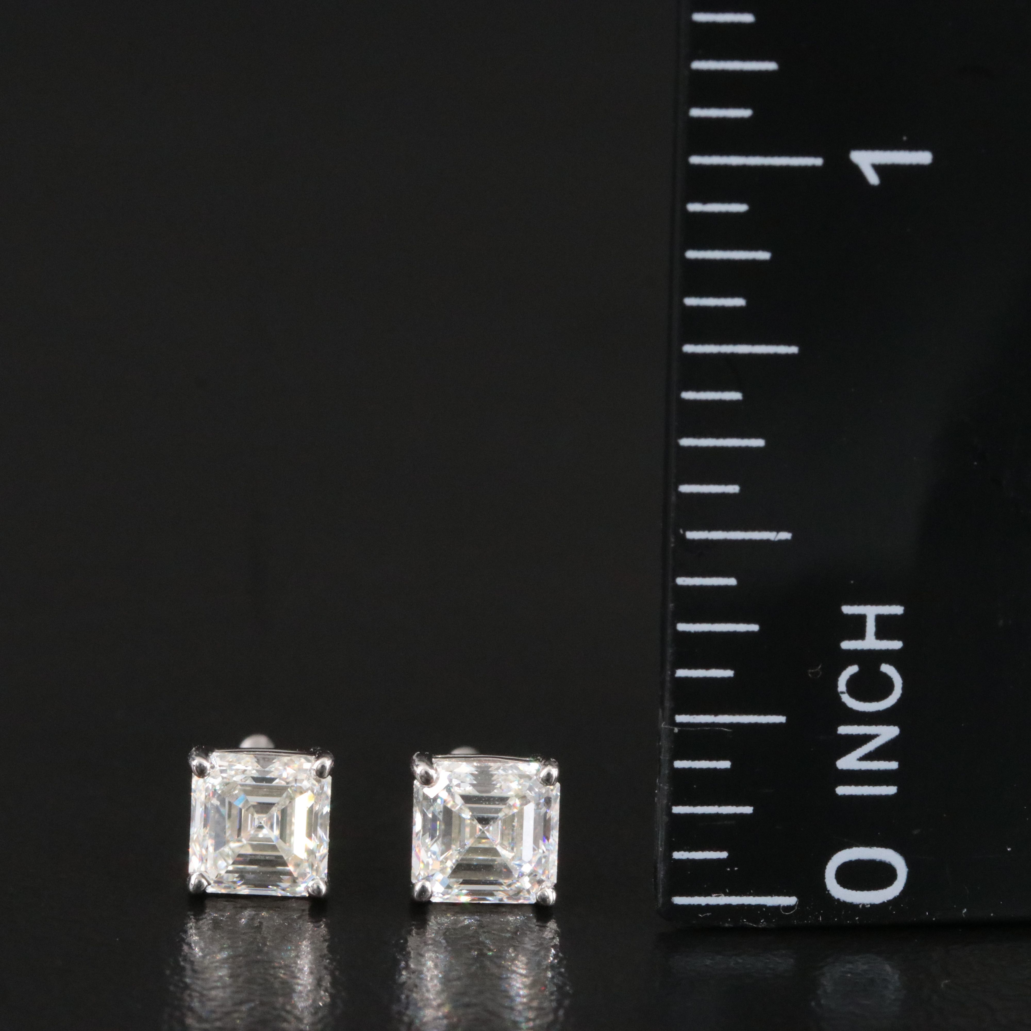 Platinum 1.42 CTW Diamond Stud Earrings with GIA Reports
