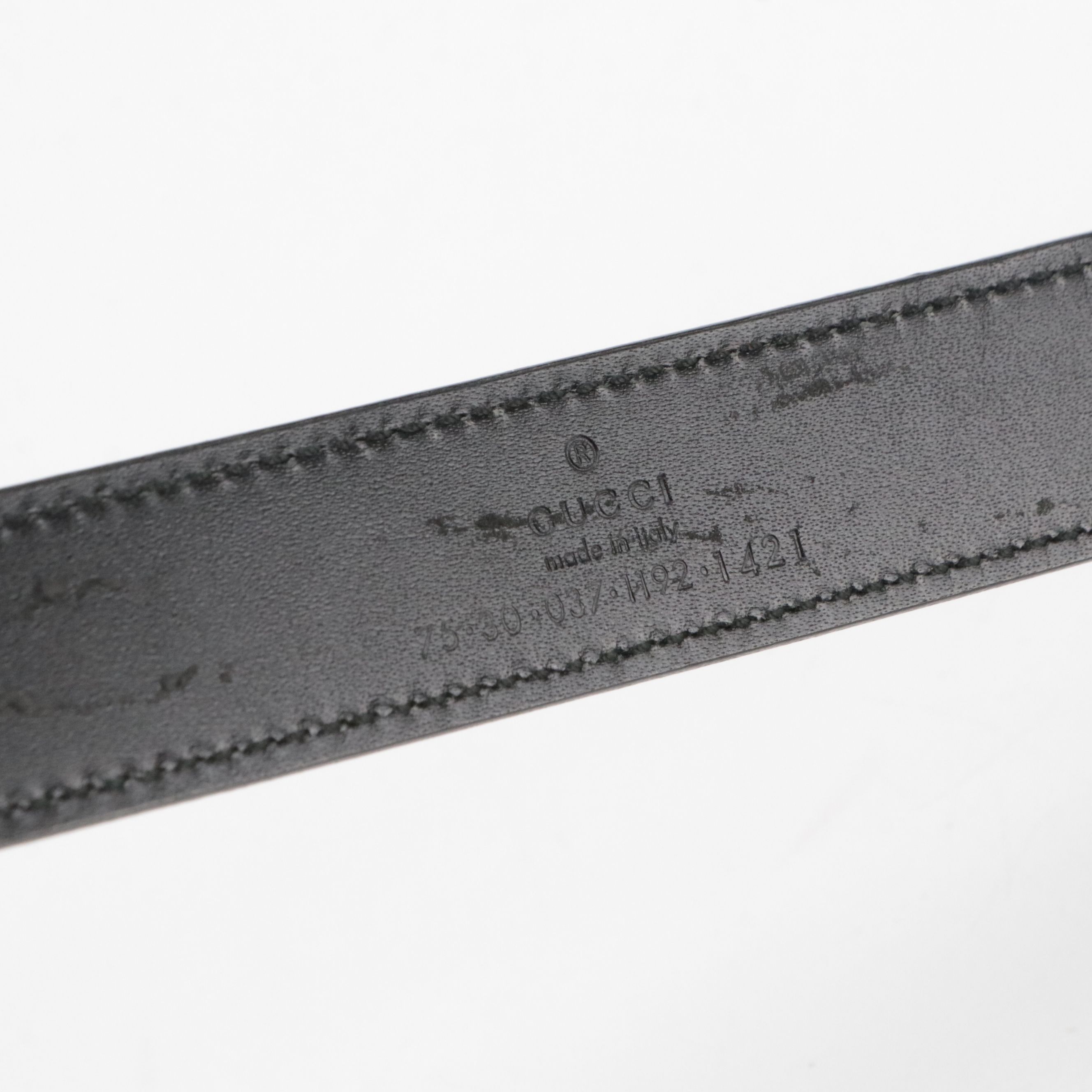 Gucci Black Leather Belt with G Buckle