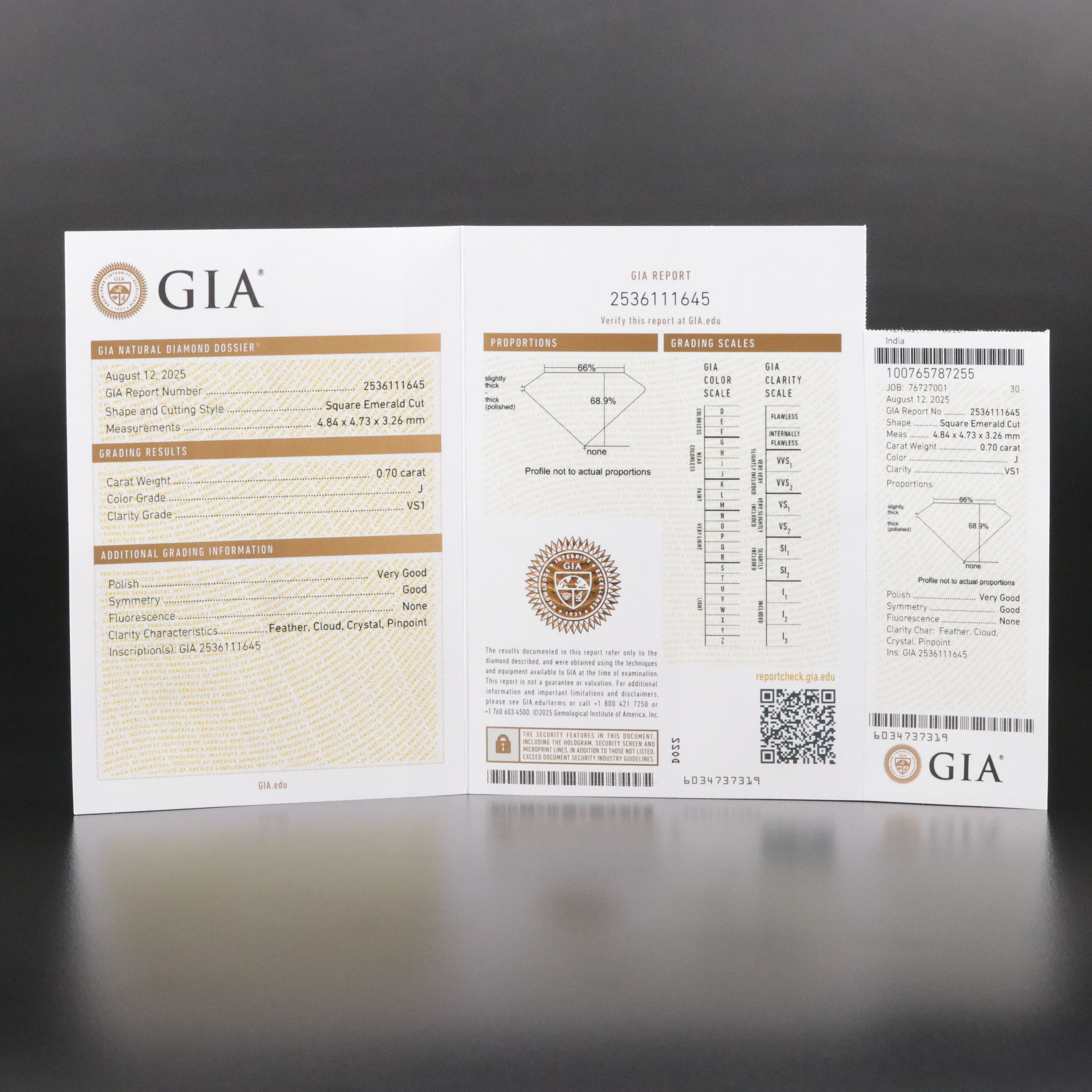 Platinum 1.42 CTW Diamond Stud Earrings with GIA Reports