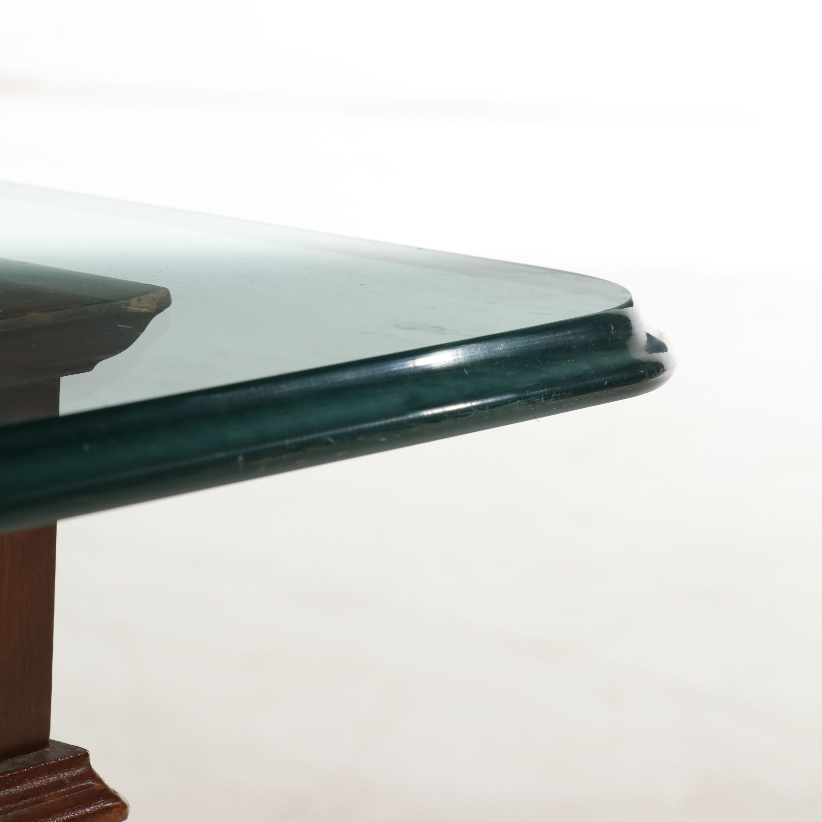 Chippendale Style Carved Mahogany Coffee Table with Glass Top