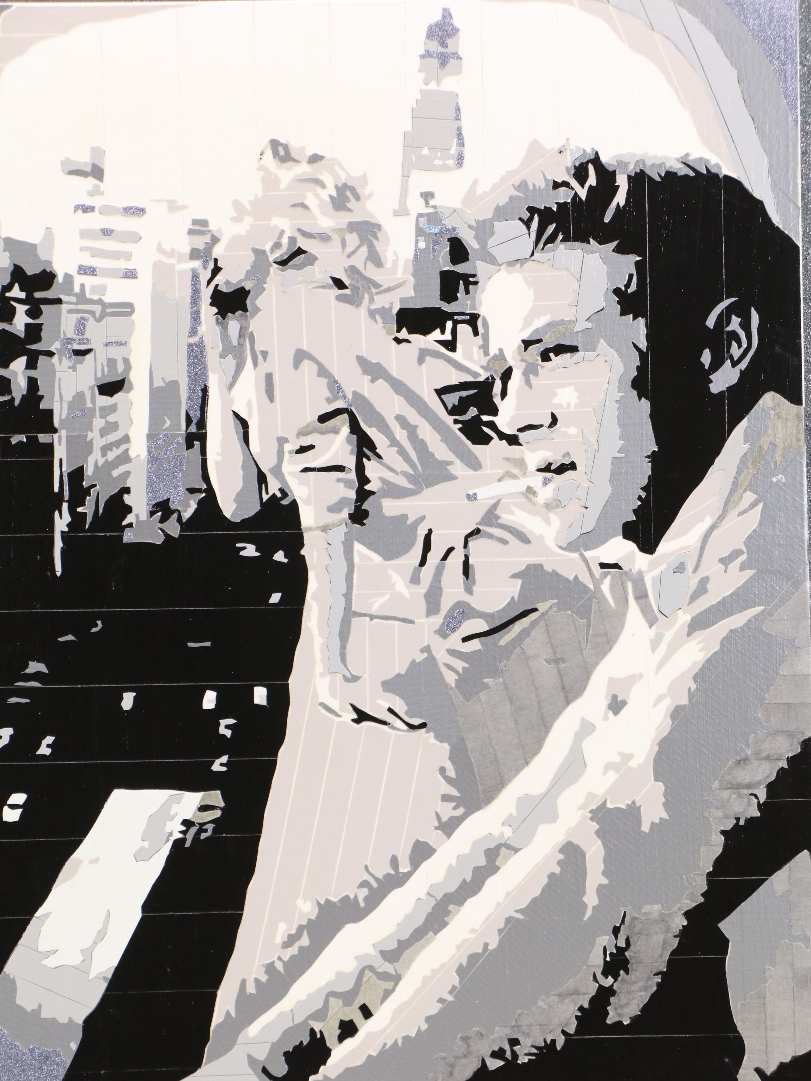 Cutout Duct Tape Collage of Smoking Couple