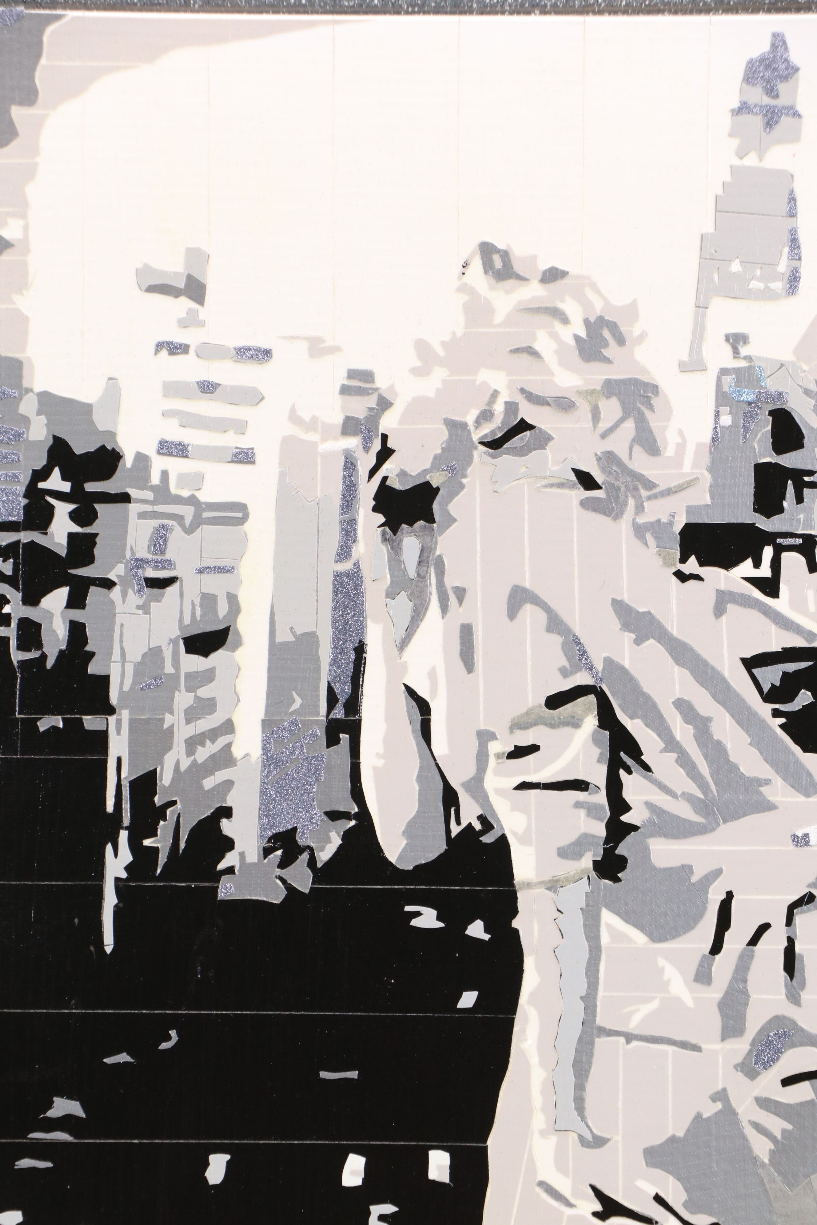 Cutout Duct Tape Collage of Smoking Couple