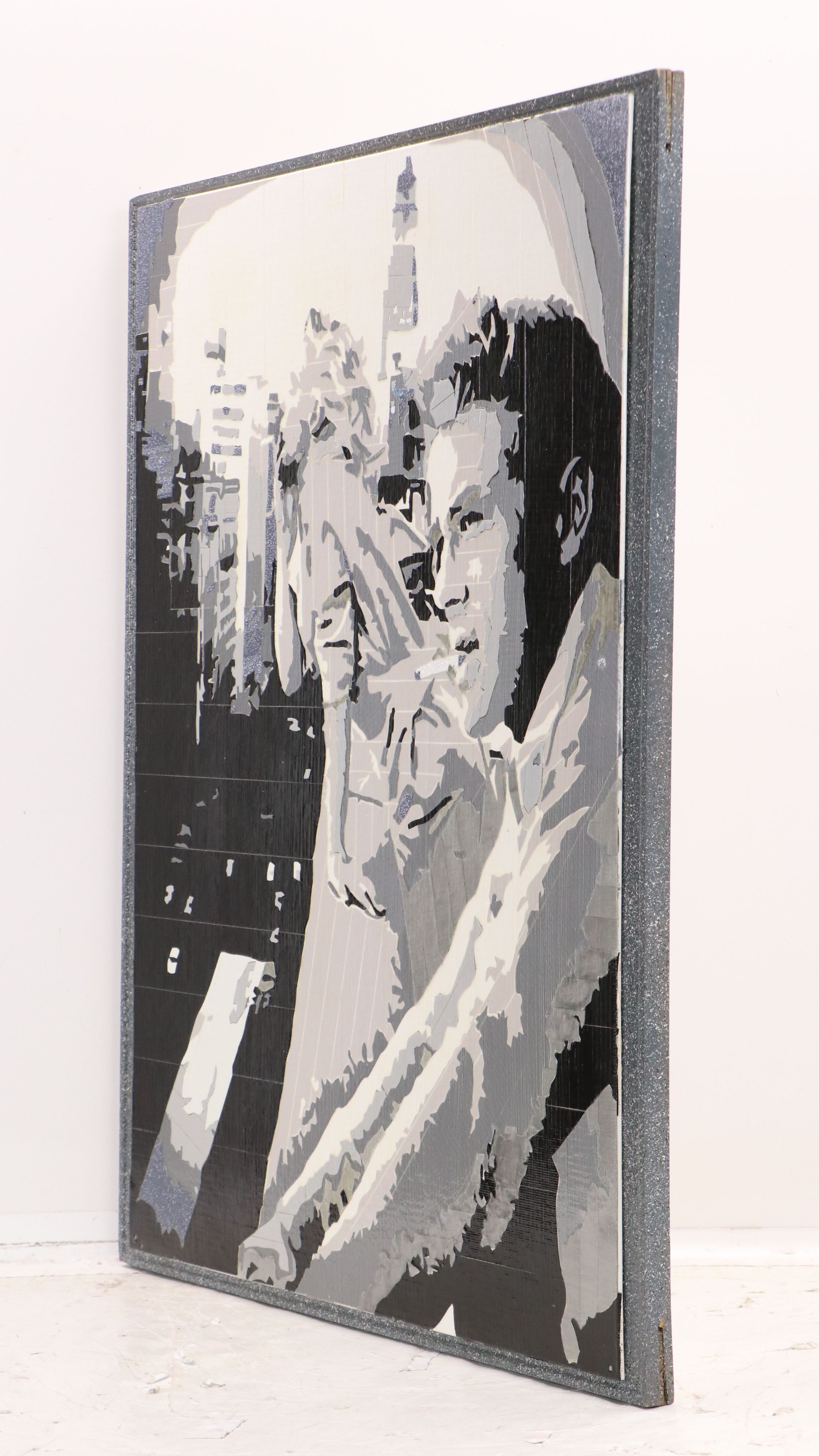 Cutout Duct Tape Collage of Smoking Couple