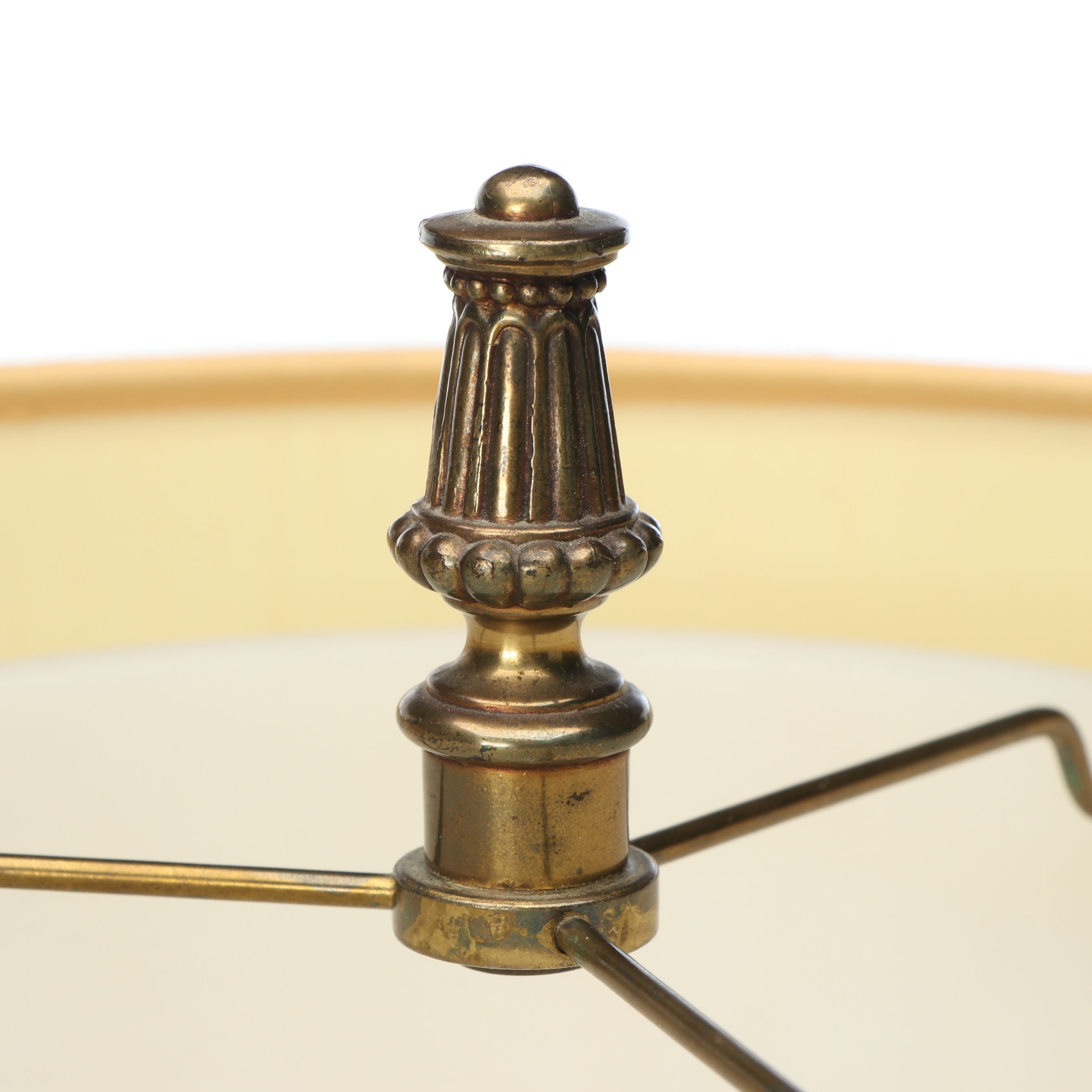 Federal Style Eagle and Other Brass Finish Candlestick Table Lamps