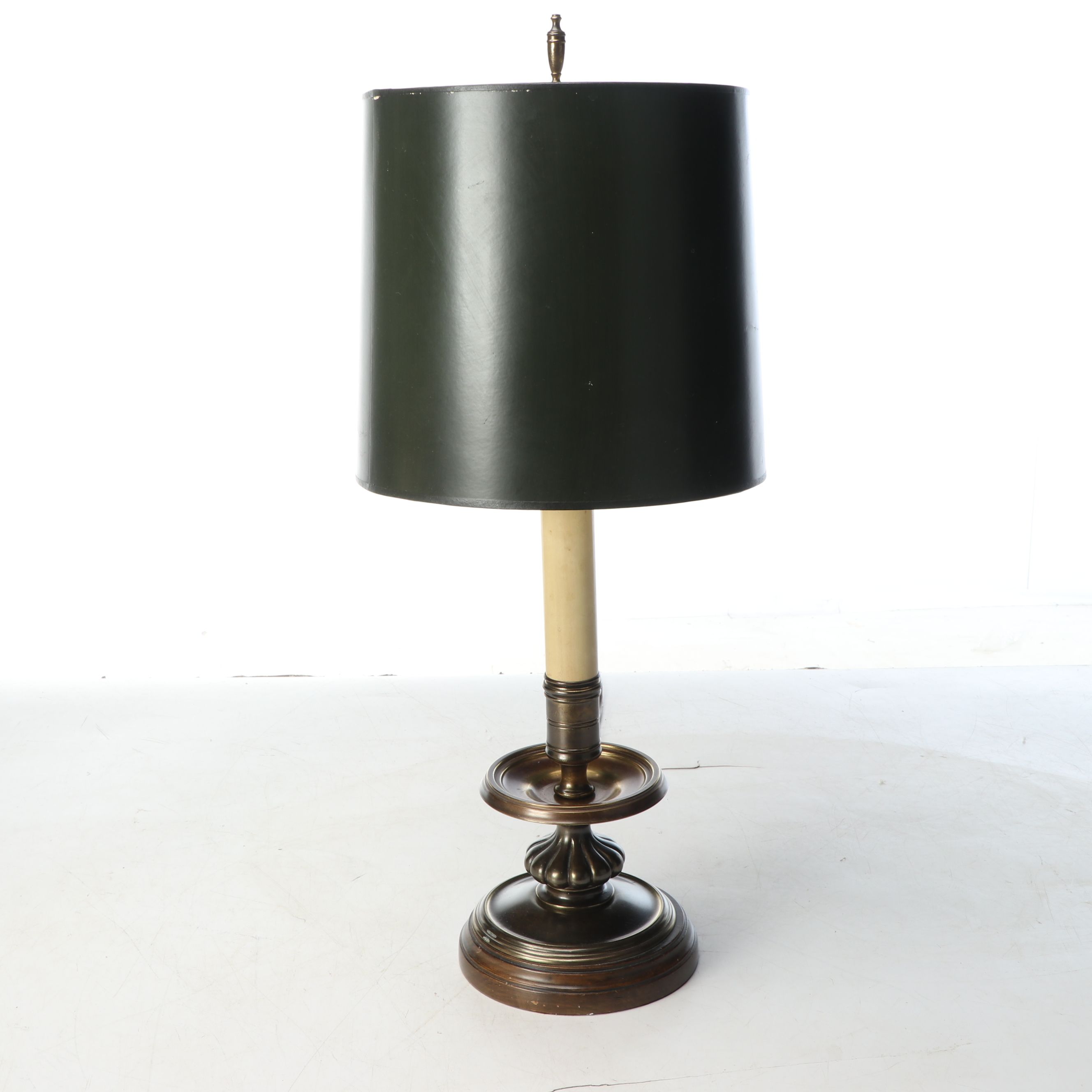Federal Style Eagle and Other Brass Finish Candlestick Table Lamps
