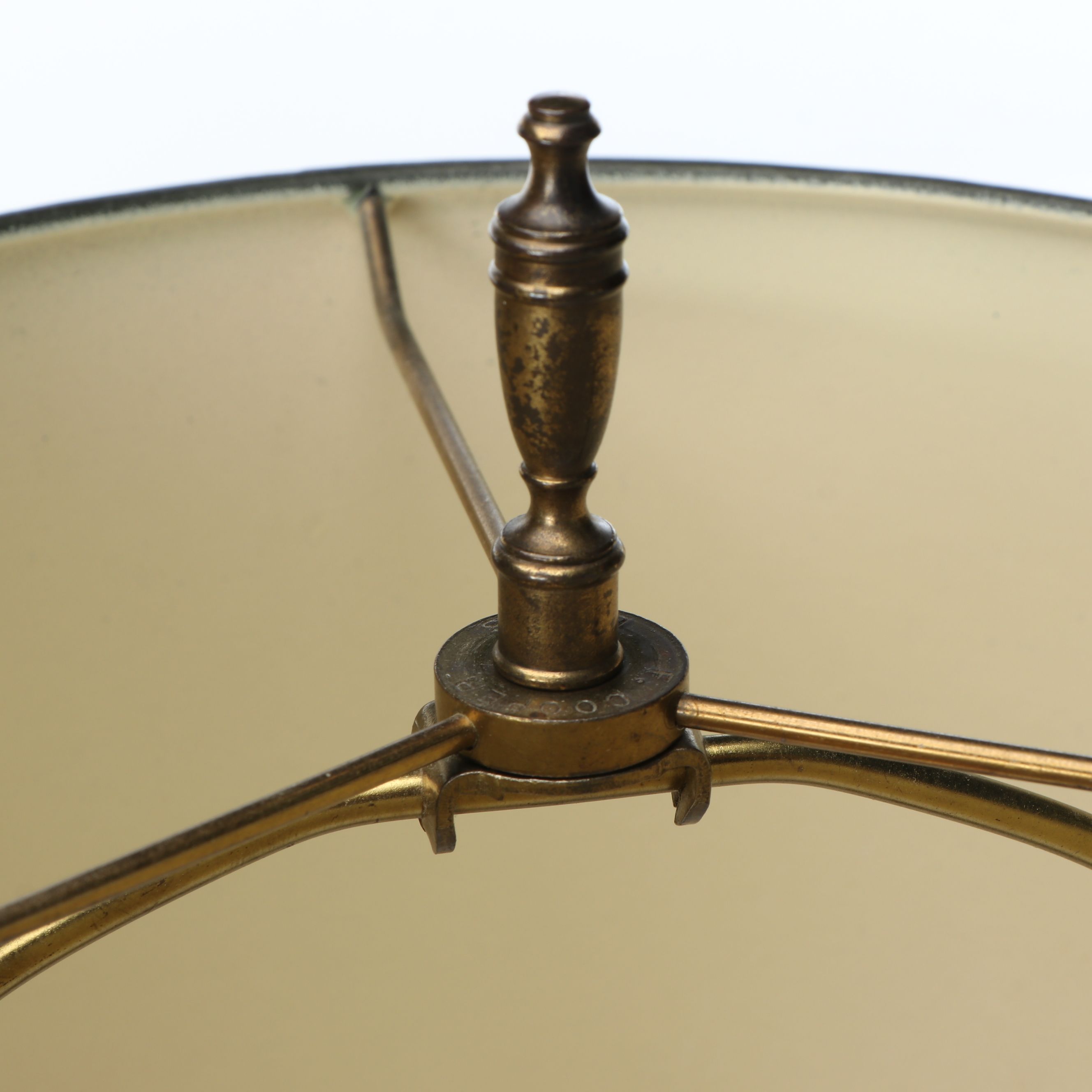 Federal Style Eagle and Other Brass Finish Candlestick Table Lamps