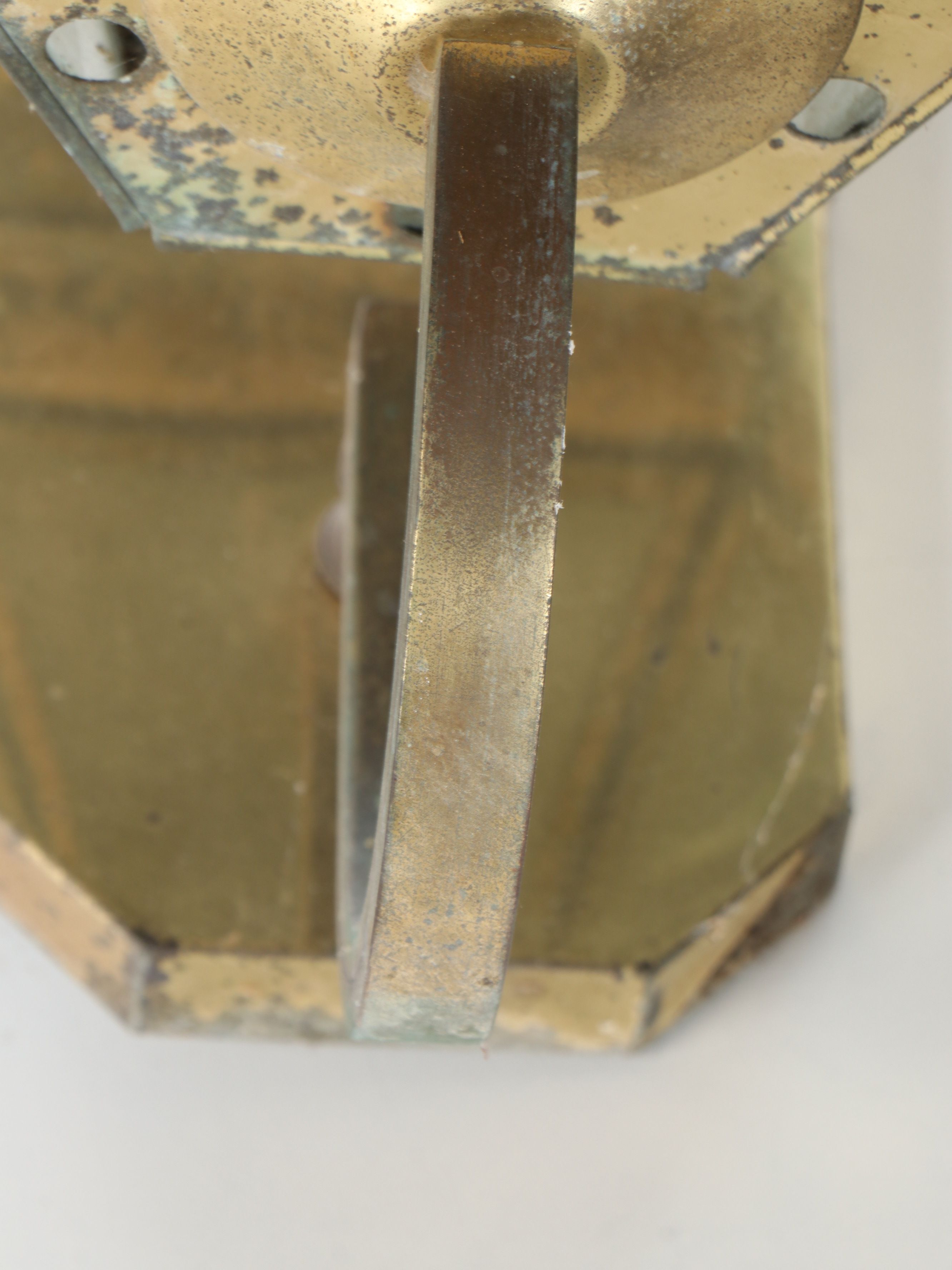 Beveled Glass and Brass Outdoor Lantern Wall Lights