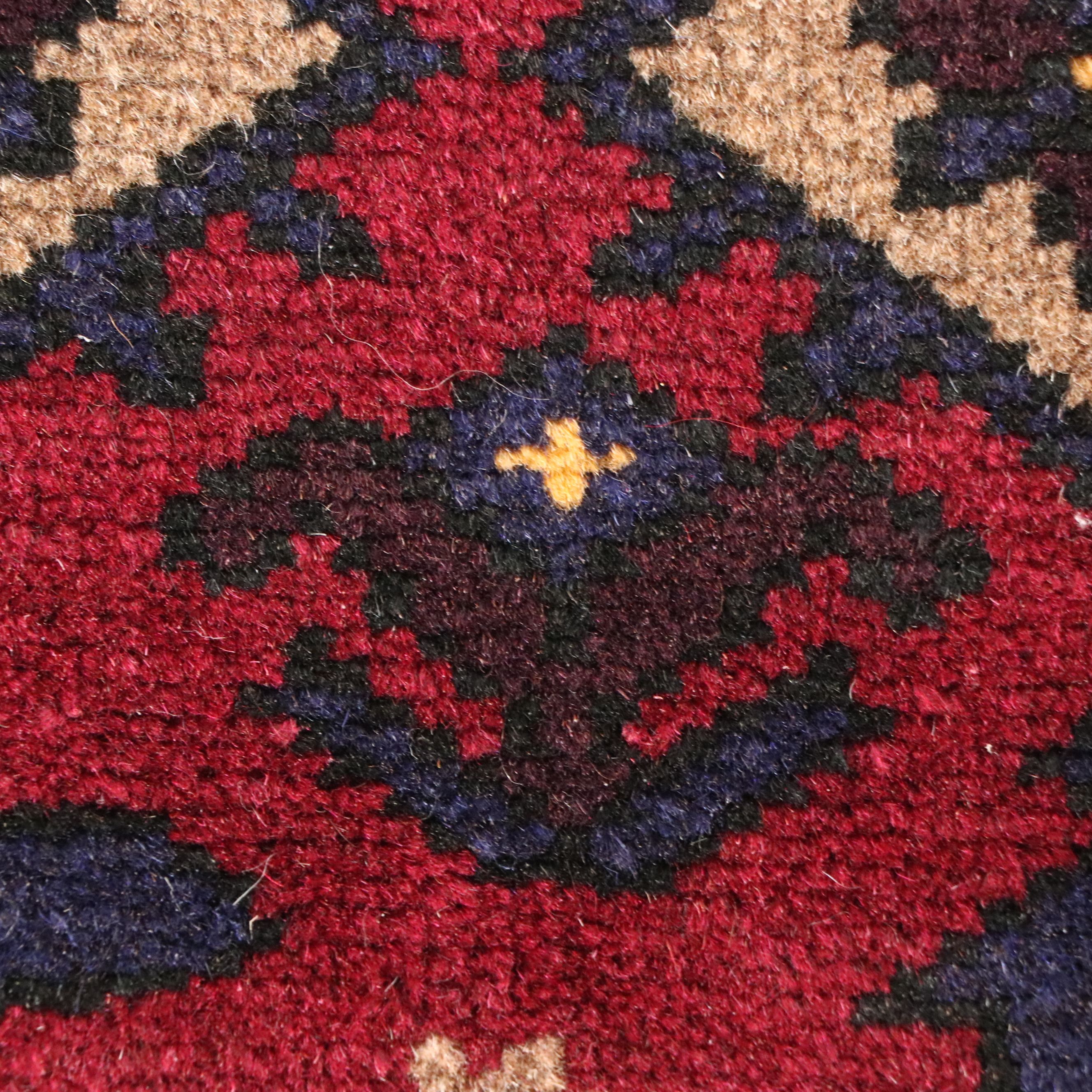 2'11 x 4'7 Hand-Knotted Afghan Baluch Accent Rug