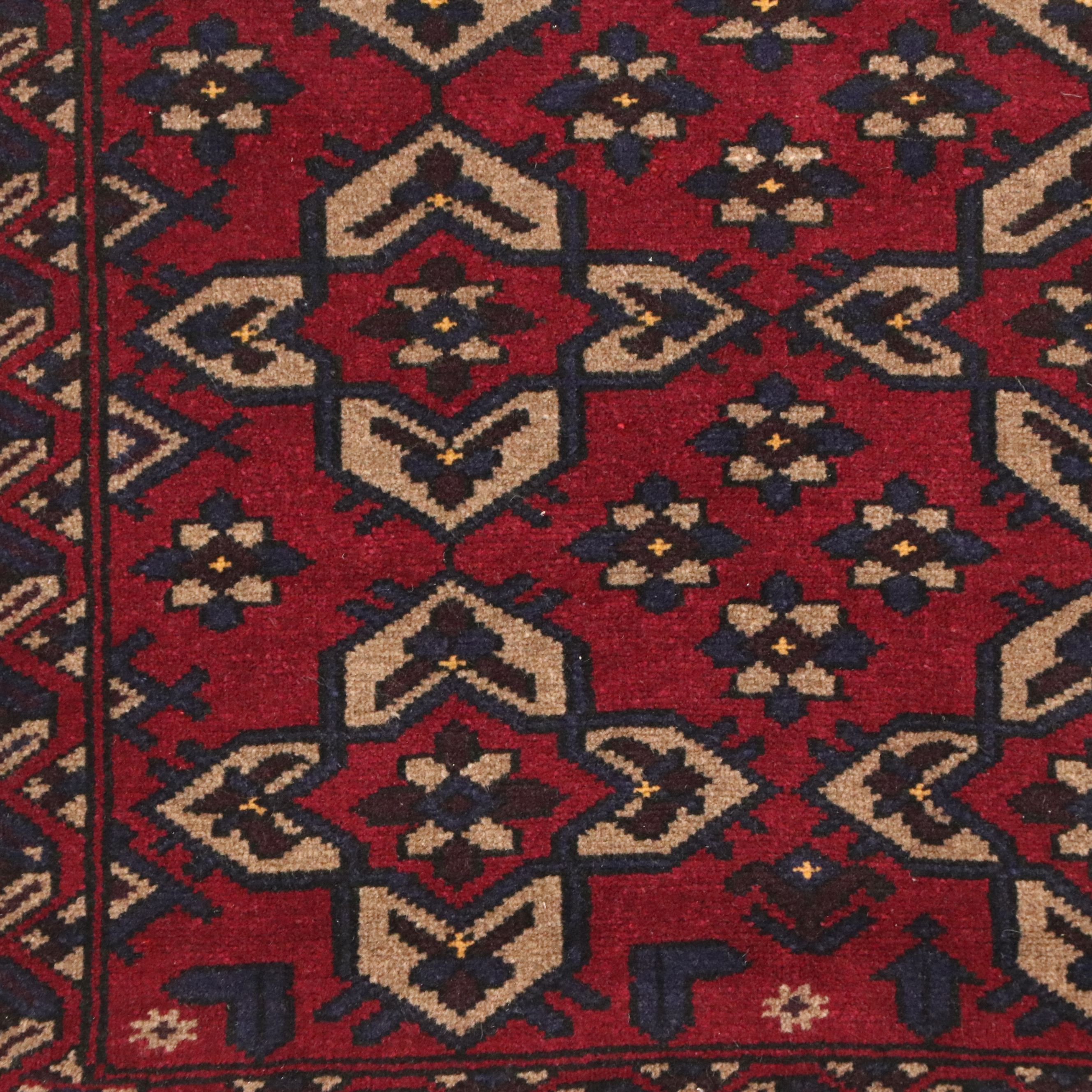 2'11 x 4'7 Hand-Knotted Afghan Baluch Accent Rug