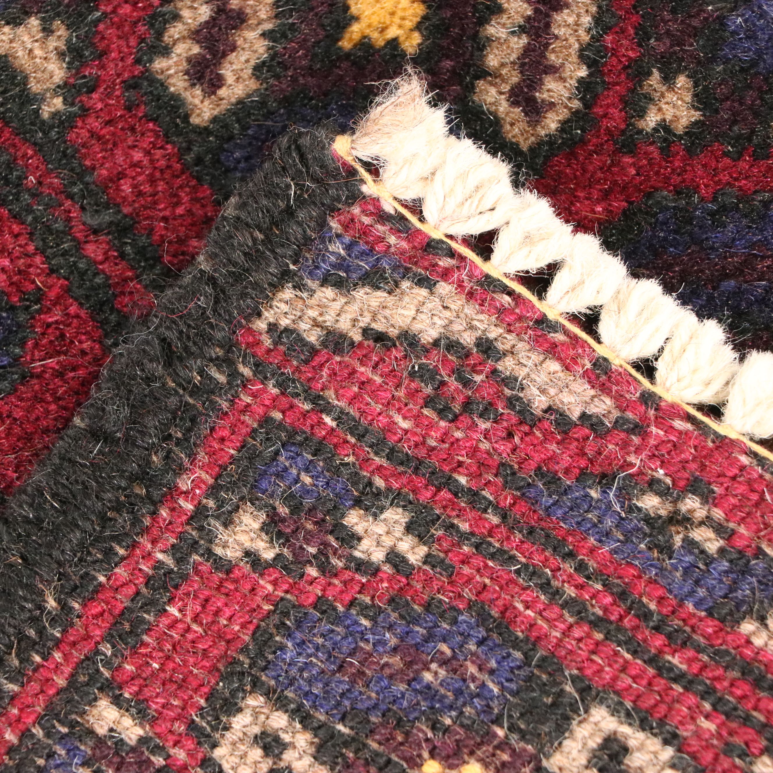 2'11 x 4'7 Hand-Knotted Afghan Baluch Accent Rug