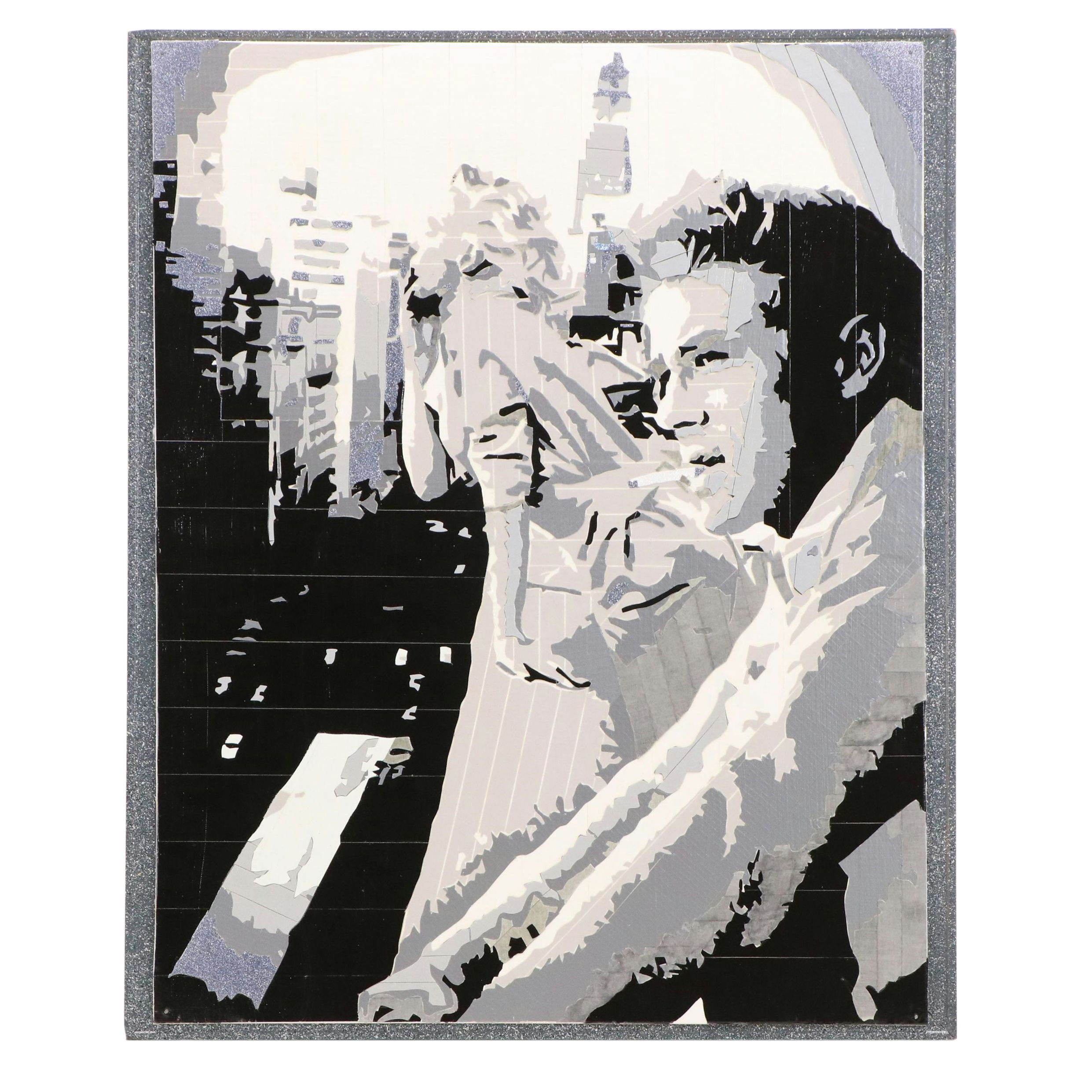 Cutout Duct Tape Collage of Smoking Couple