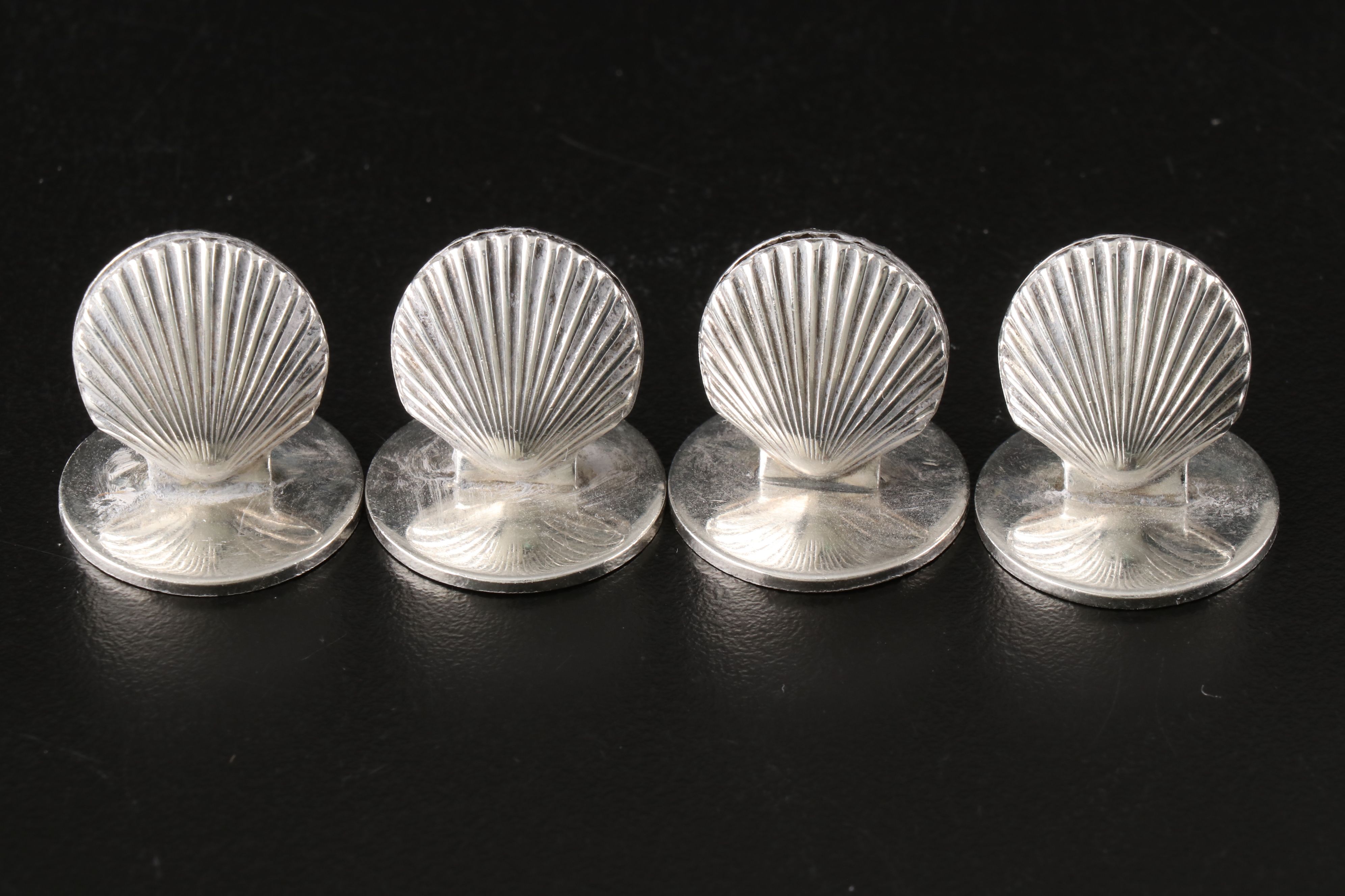 Tiffany & Co. Sterling Silver Shell Place Card Holders